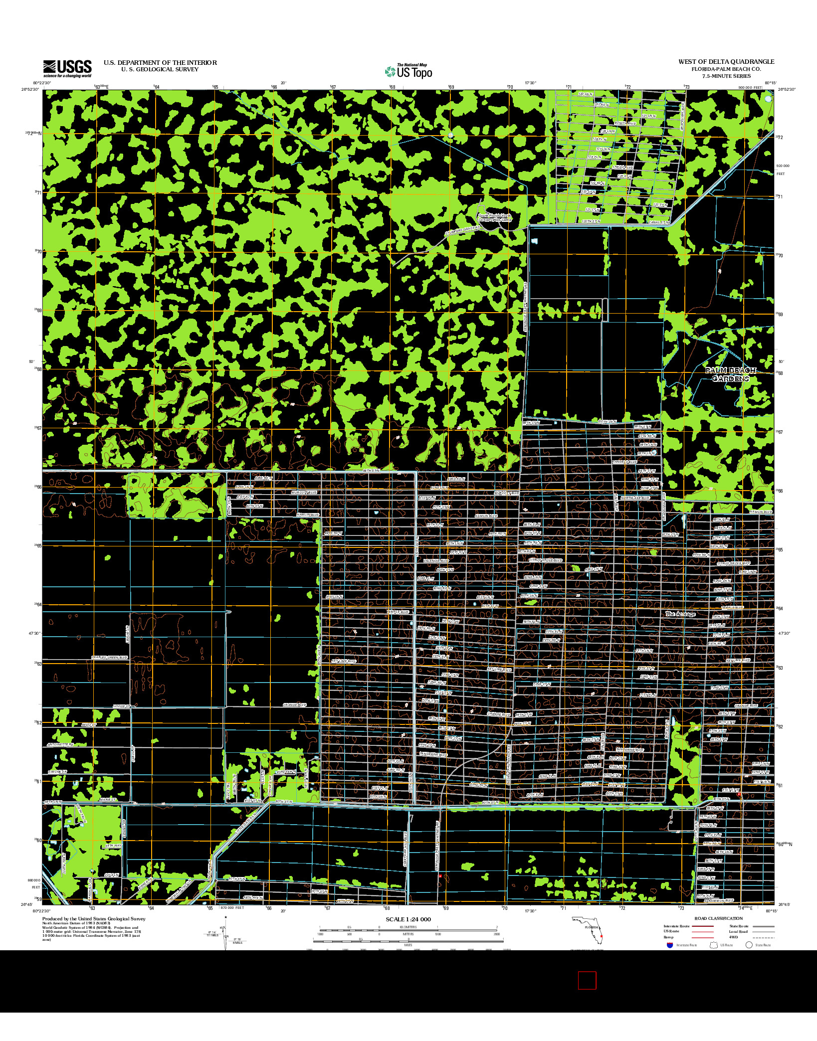 USGS US TOPO 7.5-MINUTE MAP FOR WEST OF DELTA, FL 2012