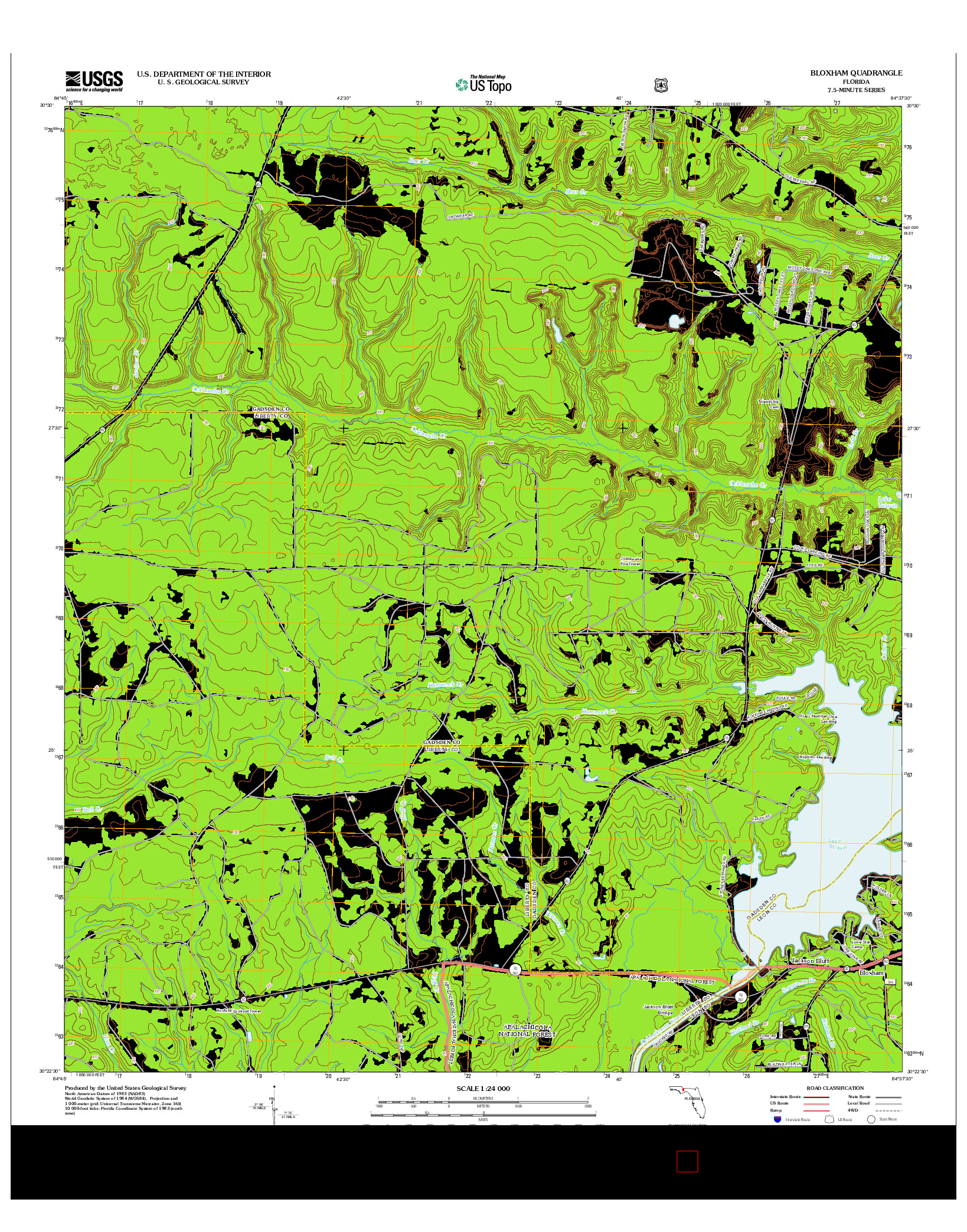 USGS US TOPO 7.5-MINUTE MAP FOR BLOXHAM, FL 2012