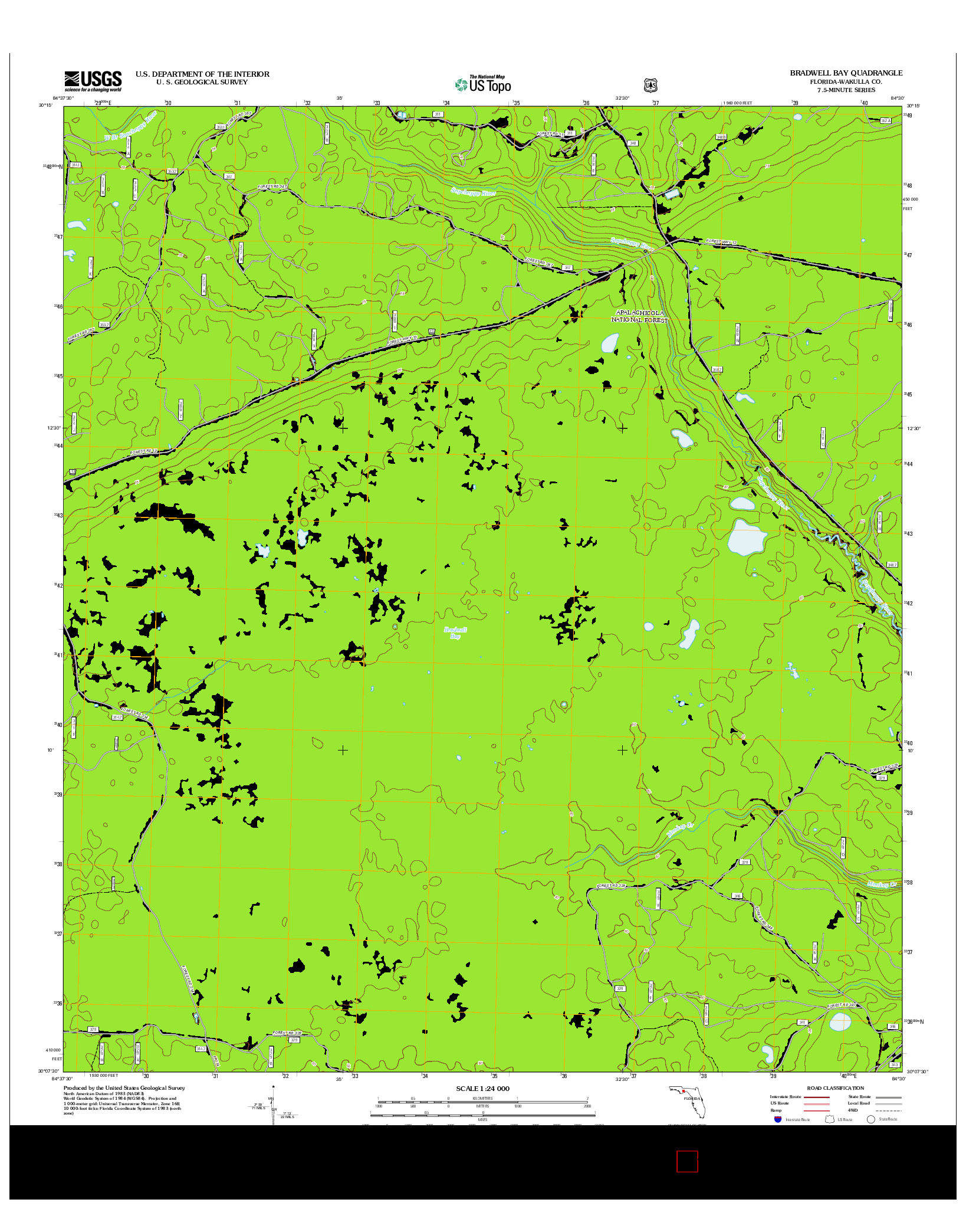 USGS US TOPO 7.5-MINUTE MAP FOR BRADWELL BAY, FL 2012