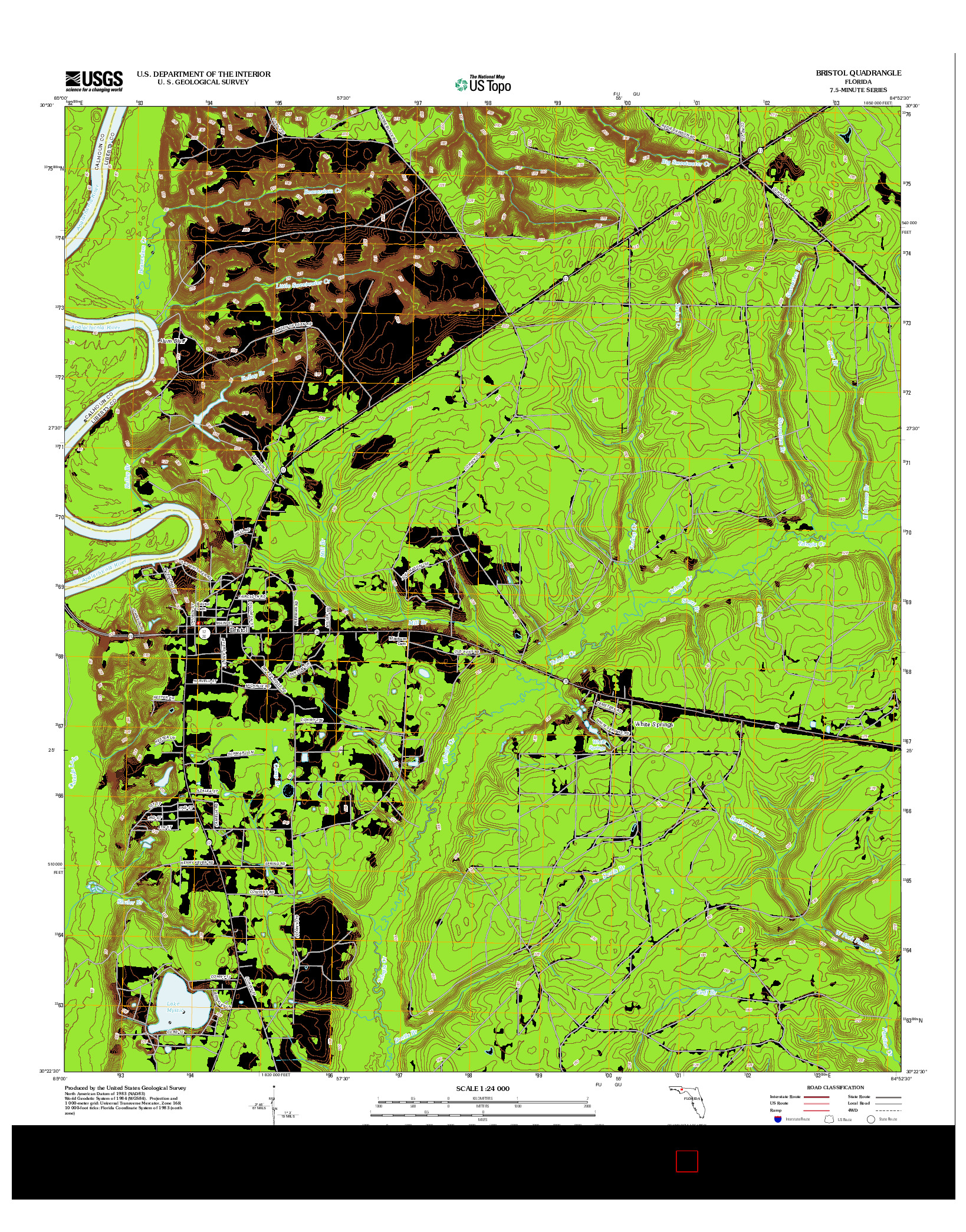 USGS US TOPO 7.5-MINUTE MAP FOR BRISTOL, FL 2012