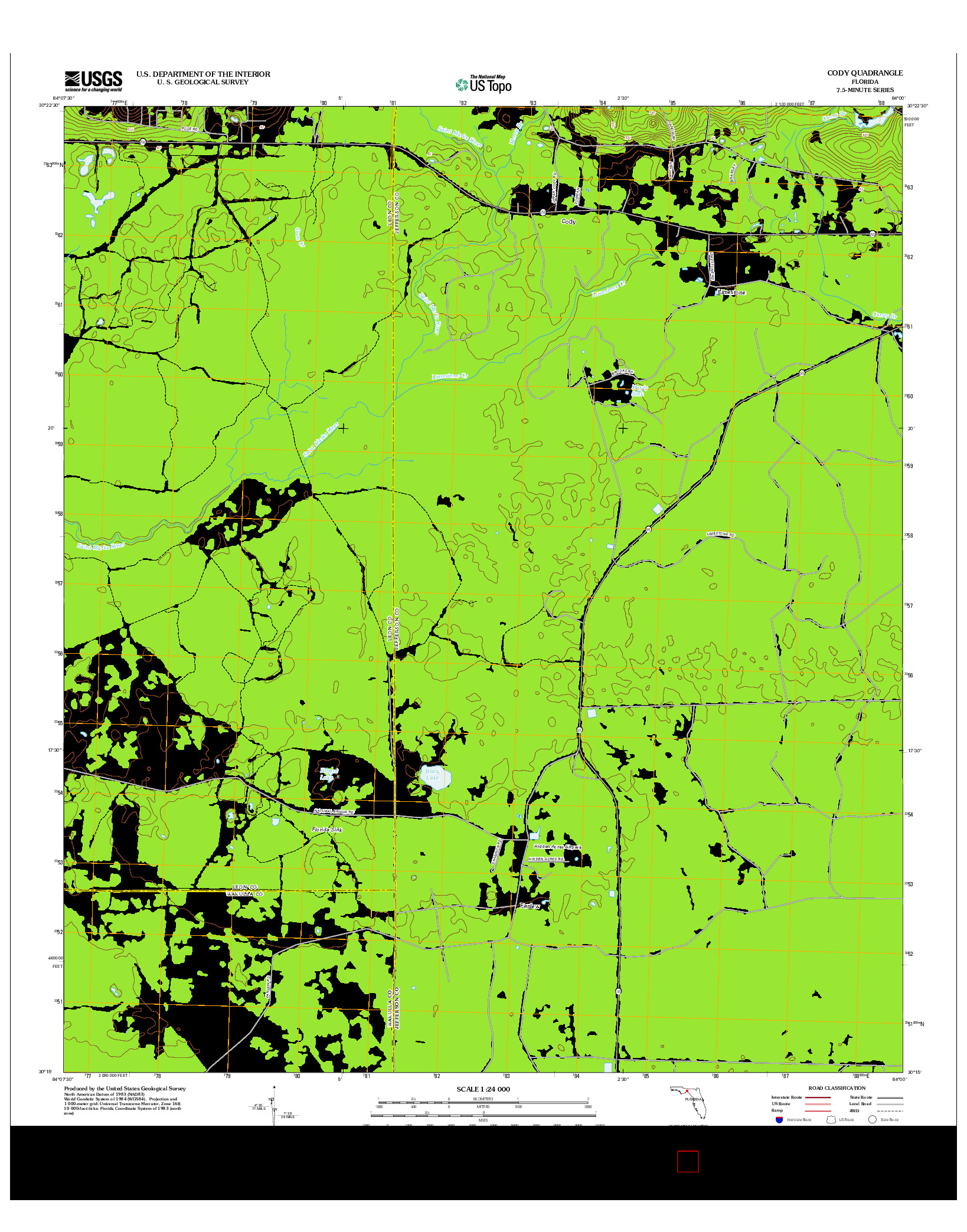 USGS US TOPO 7.5-MINUTE MAP FOR CODY, FL 2012