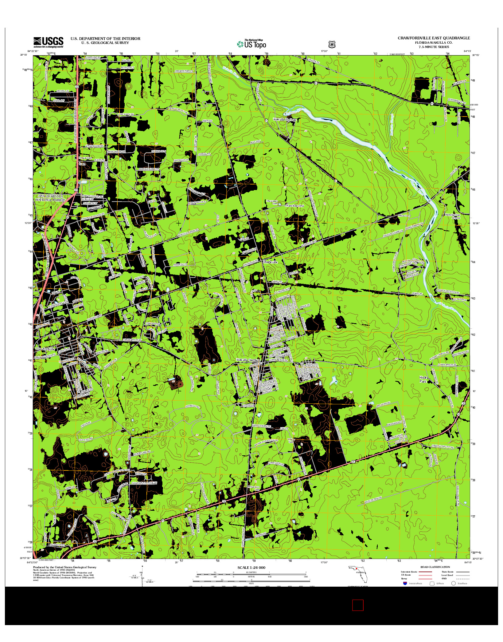 USGS US TOPO 7.5-MINUTE MAP FOR CRAWFORDVILLE EAST, FL 2012