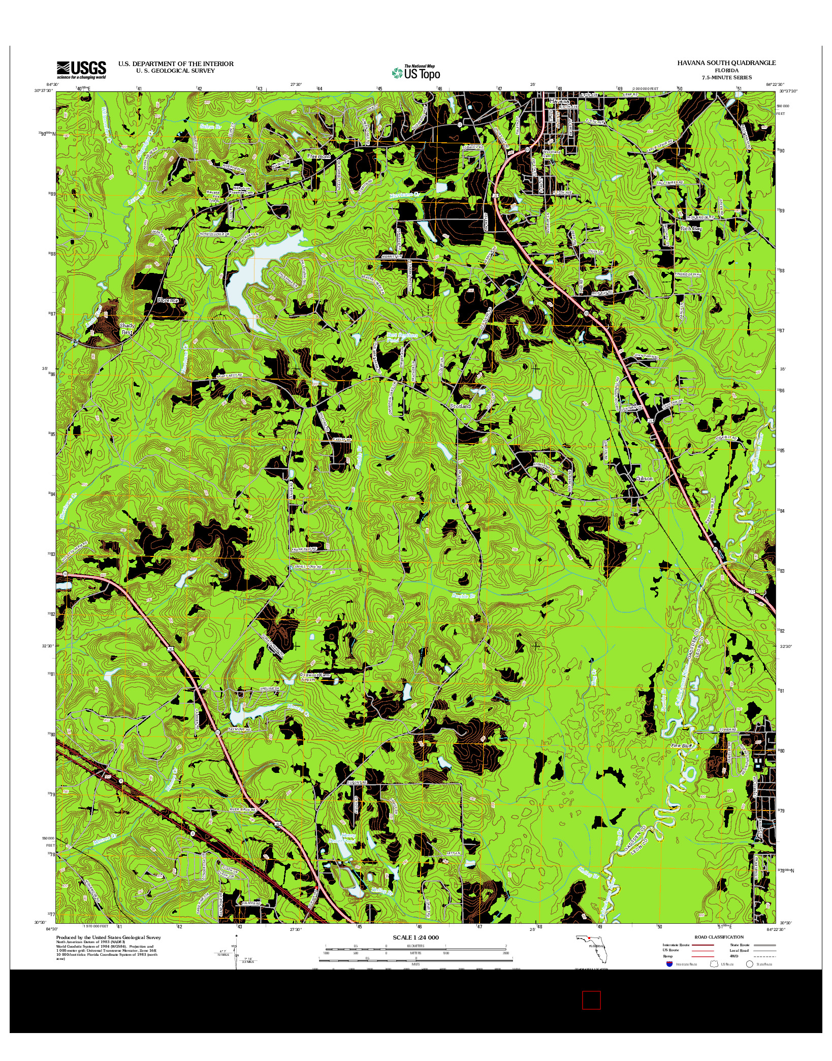 USGS US TOPO 7.5-MINUTE MAP FOR HAVANA SOUTH, FL 2012