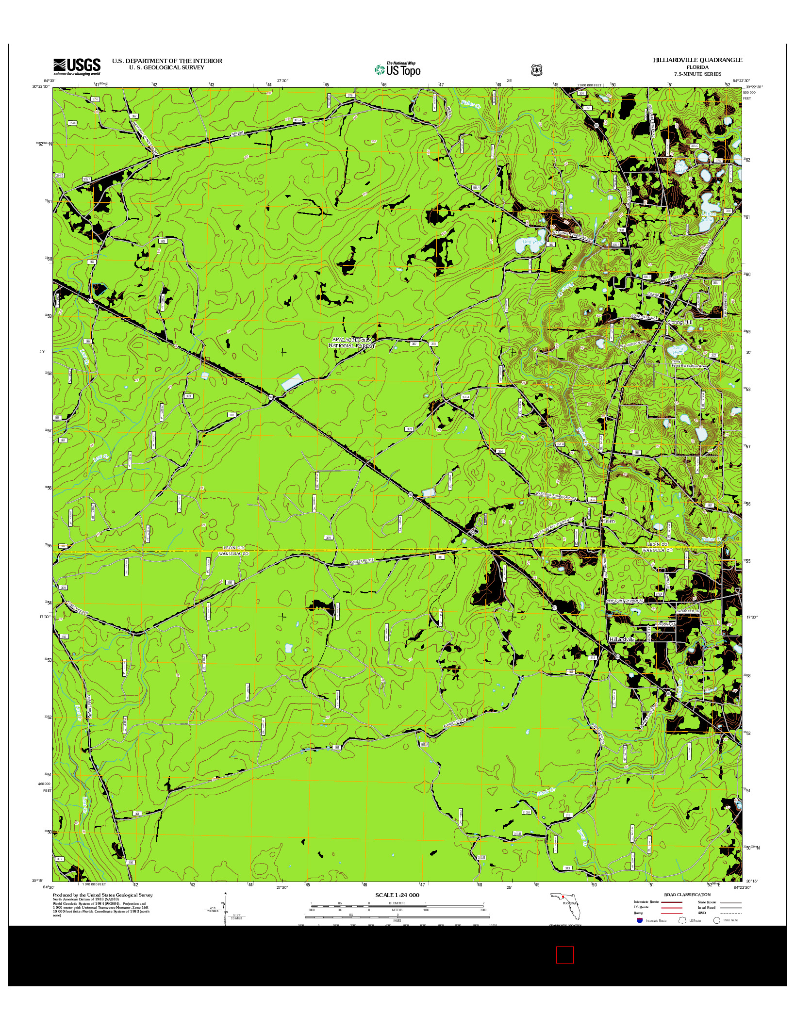 USGS US TOPO 7.5-MINUTE MAP FOR HILLIARDVILLE, FL 2012