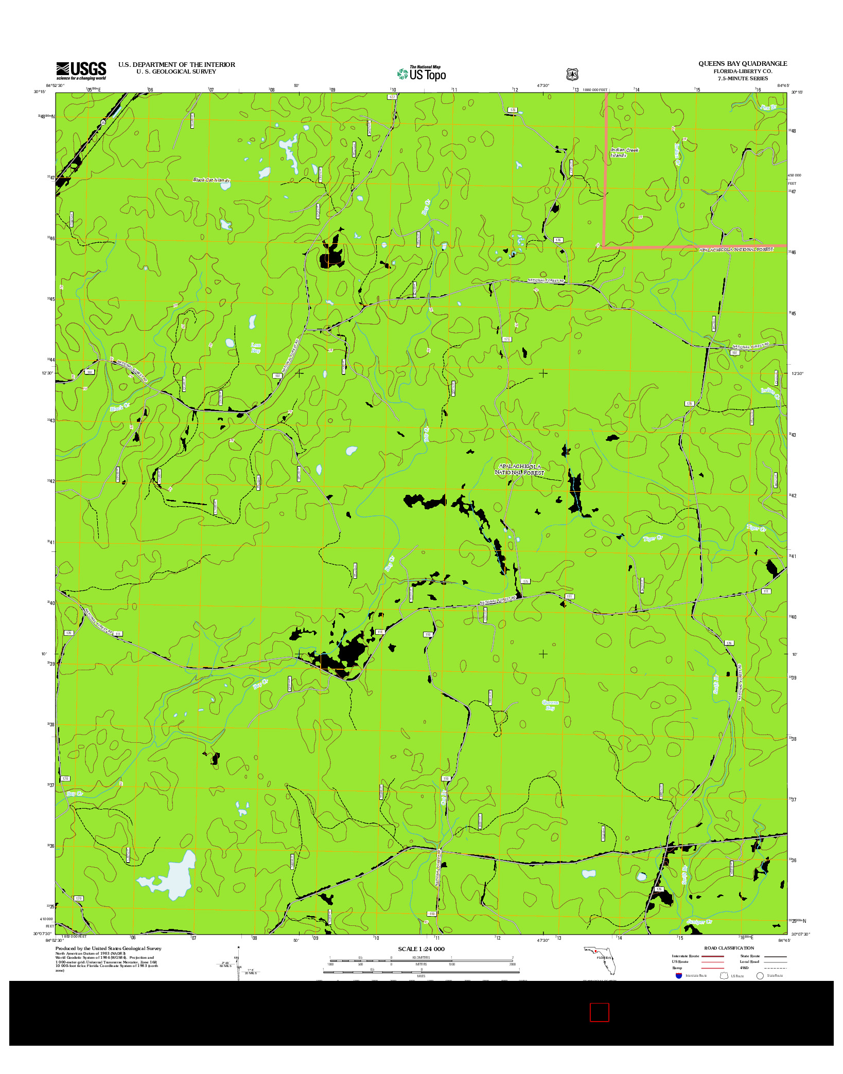 USGS US TOPO 7.5-MINUTE MAP FOR QUEENS BAY, FL 2012