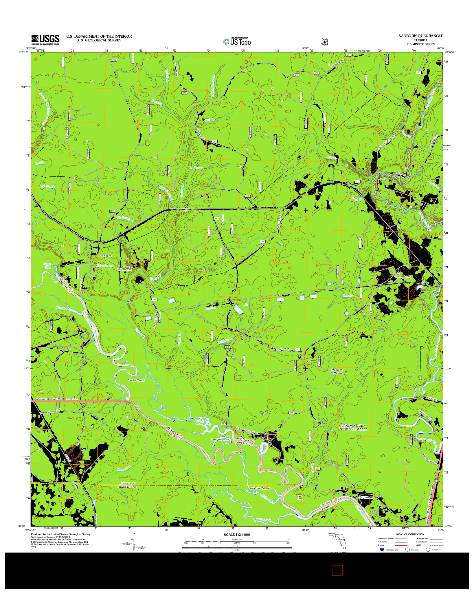 USGS US TOPO 7.5-MINUTE MAP FOR SANBORN, FL 2012