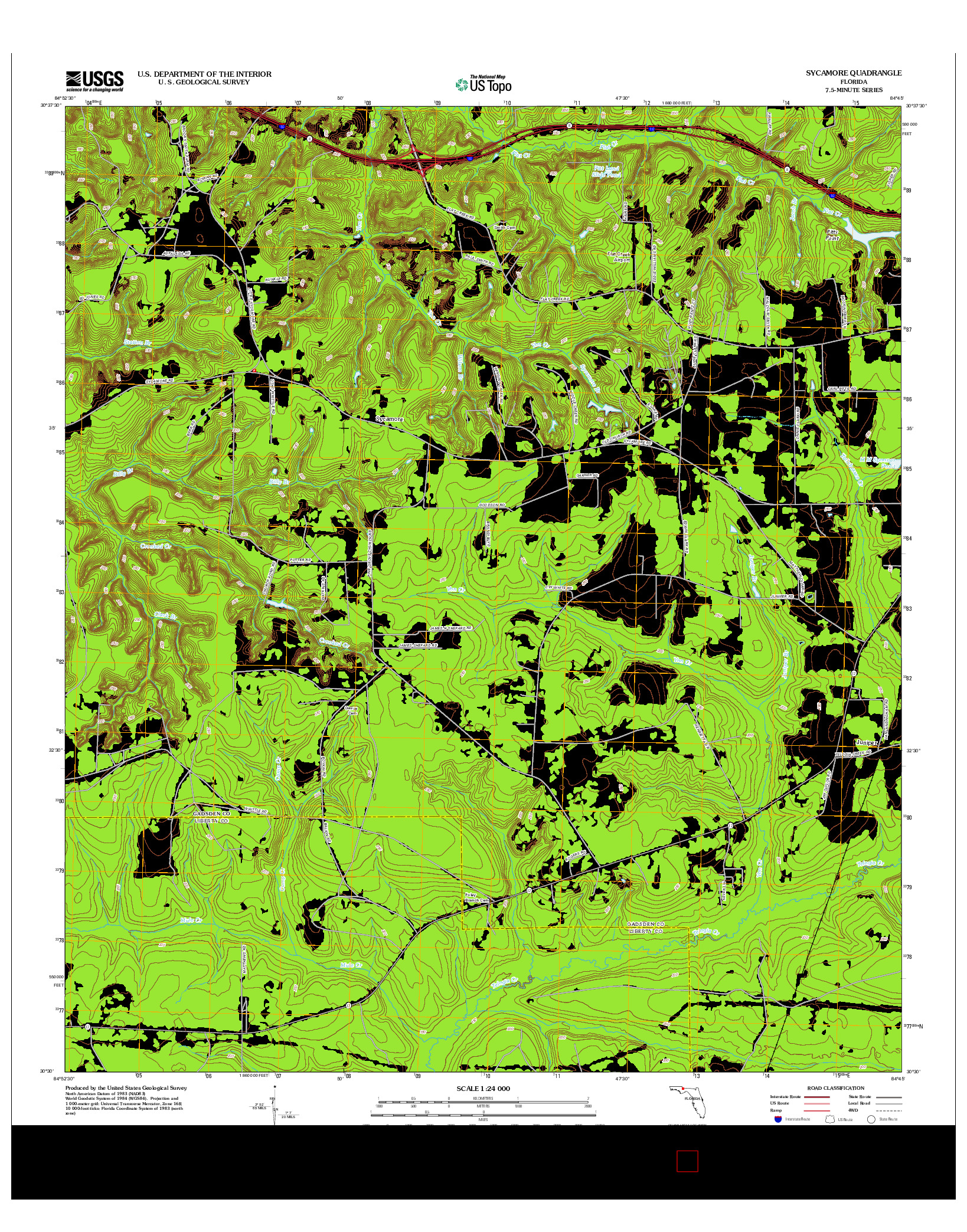 USGS US TOPO 7.5-MINUTE MAP FOR SYCAMORE, FL 2012