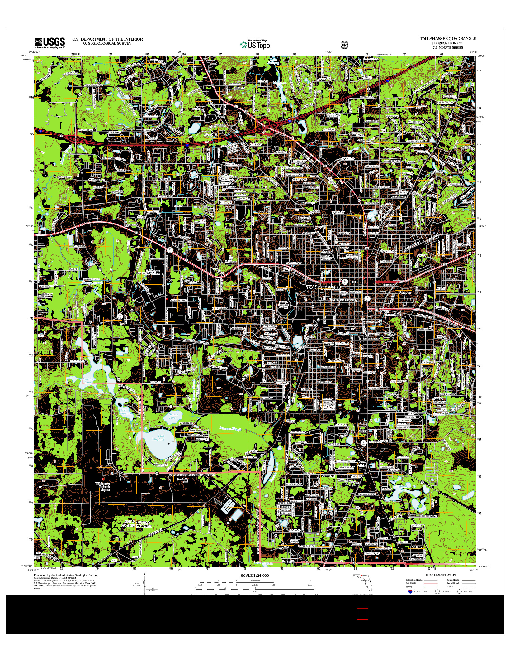 USGS US TOPO 7.5-MINUTE MAP FOR TALLAHASSEE, FL 2012