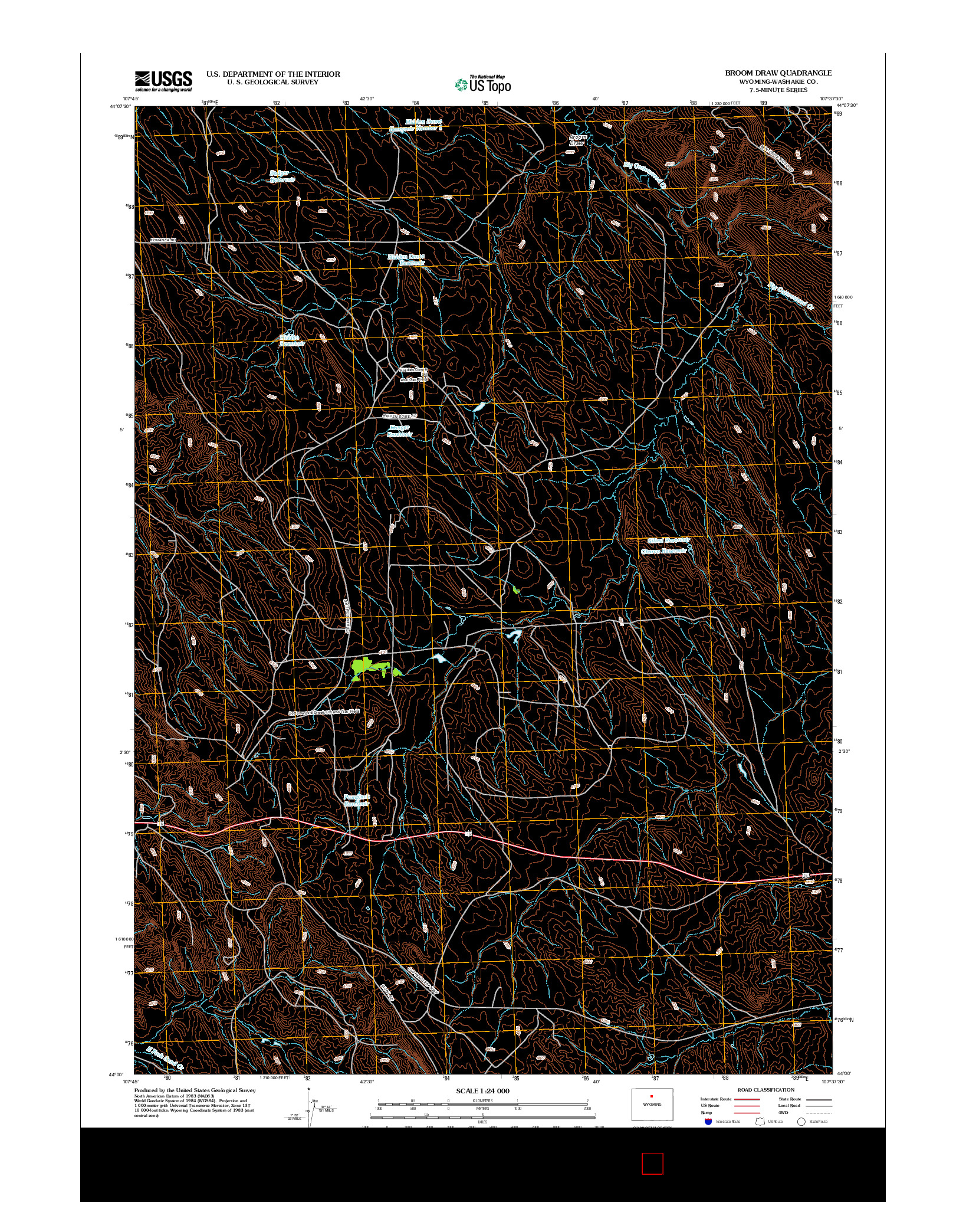 USGS US TOPO 7.5-MINUTE MAP FOR BROOM DRAW, WY 2012