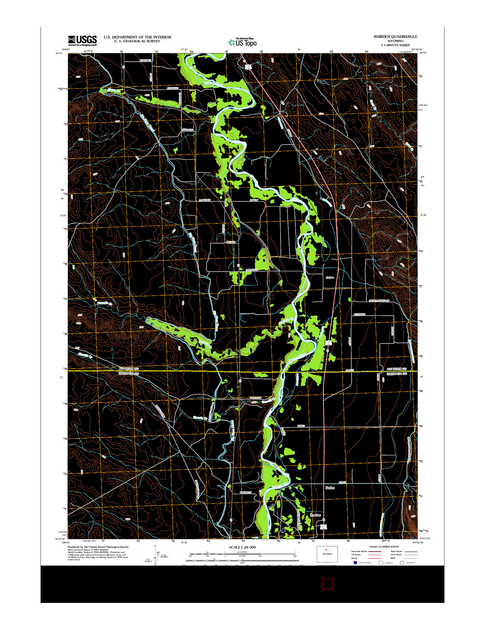 USGS US TOPO 7.5-MINUTE MAP FOR RAIRDEN, WY 2012