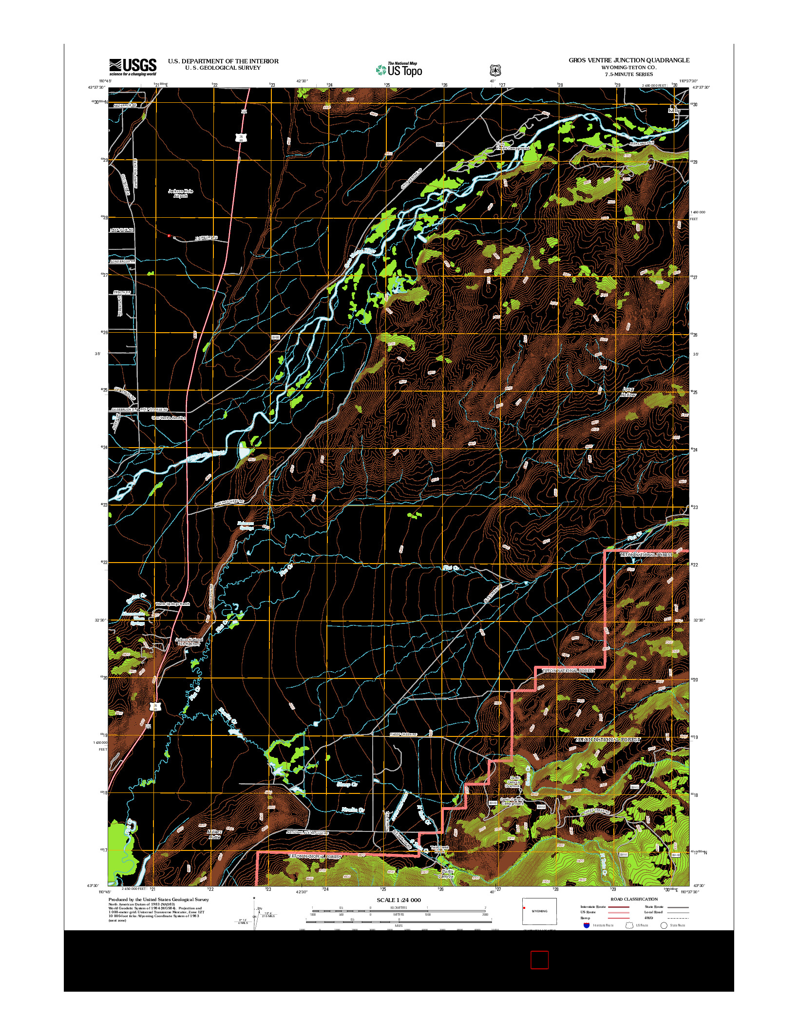 USGS US TOPO 7.5-MINUTE MAP FOR GROS VENTRE JUNCTION, WY 2012