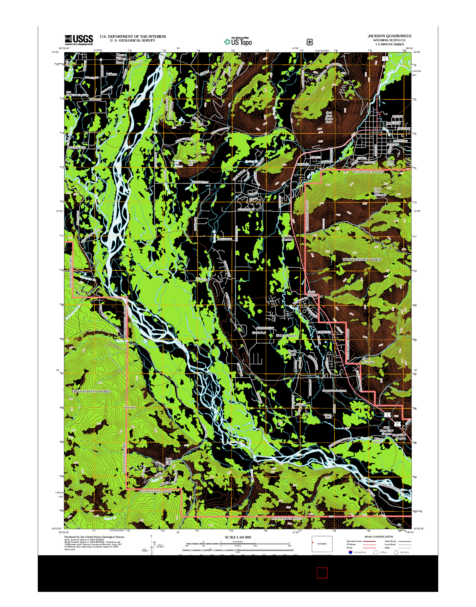 USGS US TOPO 7.5-MINUTE MAP FOR JACKSON, WY 2012