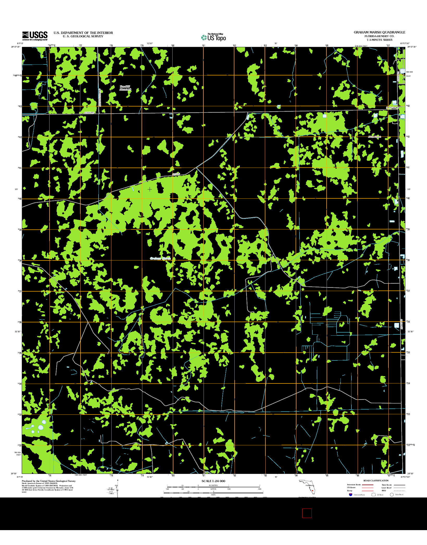 USGS US TOPO 7.5-MINUTE MAP FOR GRAHAM MARSH, FL 2012