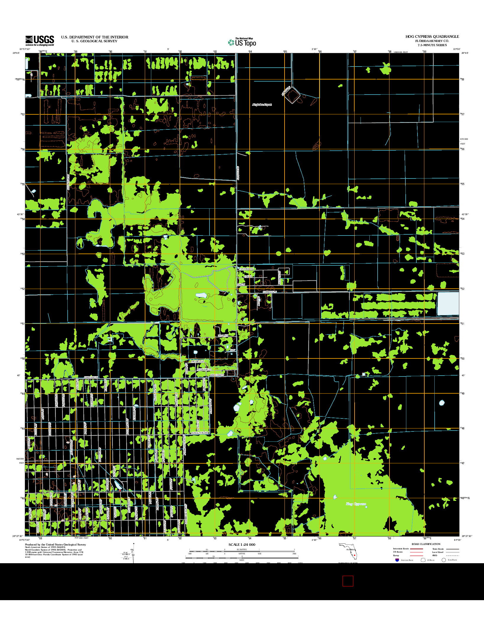USGS US TOPO 7.5-MINUTE MAP FOR HOG CYPRESS, FL 2012