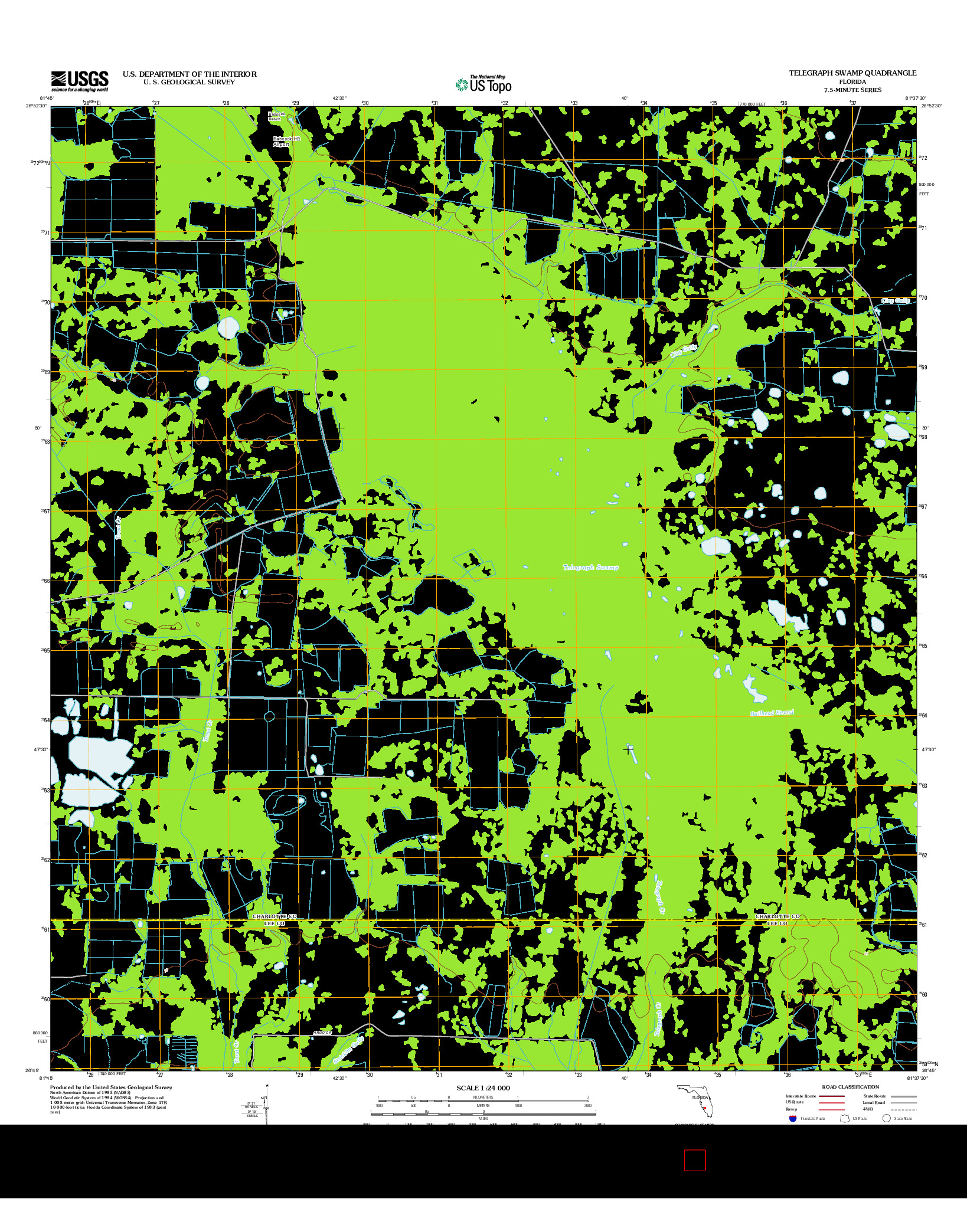 USGS US TOPO 7.5-MINUTE MAP FOR TELEGRAPH SWAMP, FL 2012