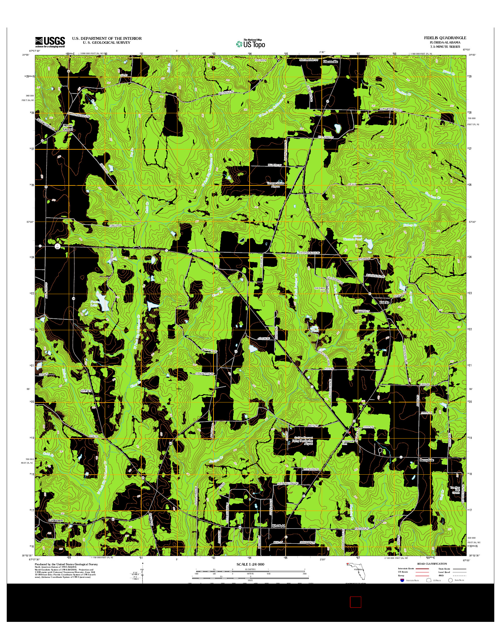 USGS US TOPO 7.5-MINUTE MAP FOR FIDELIS, FL-AL 2012
