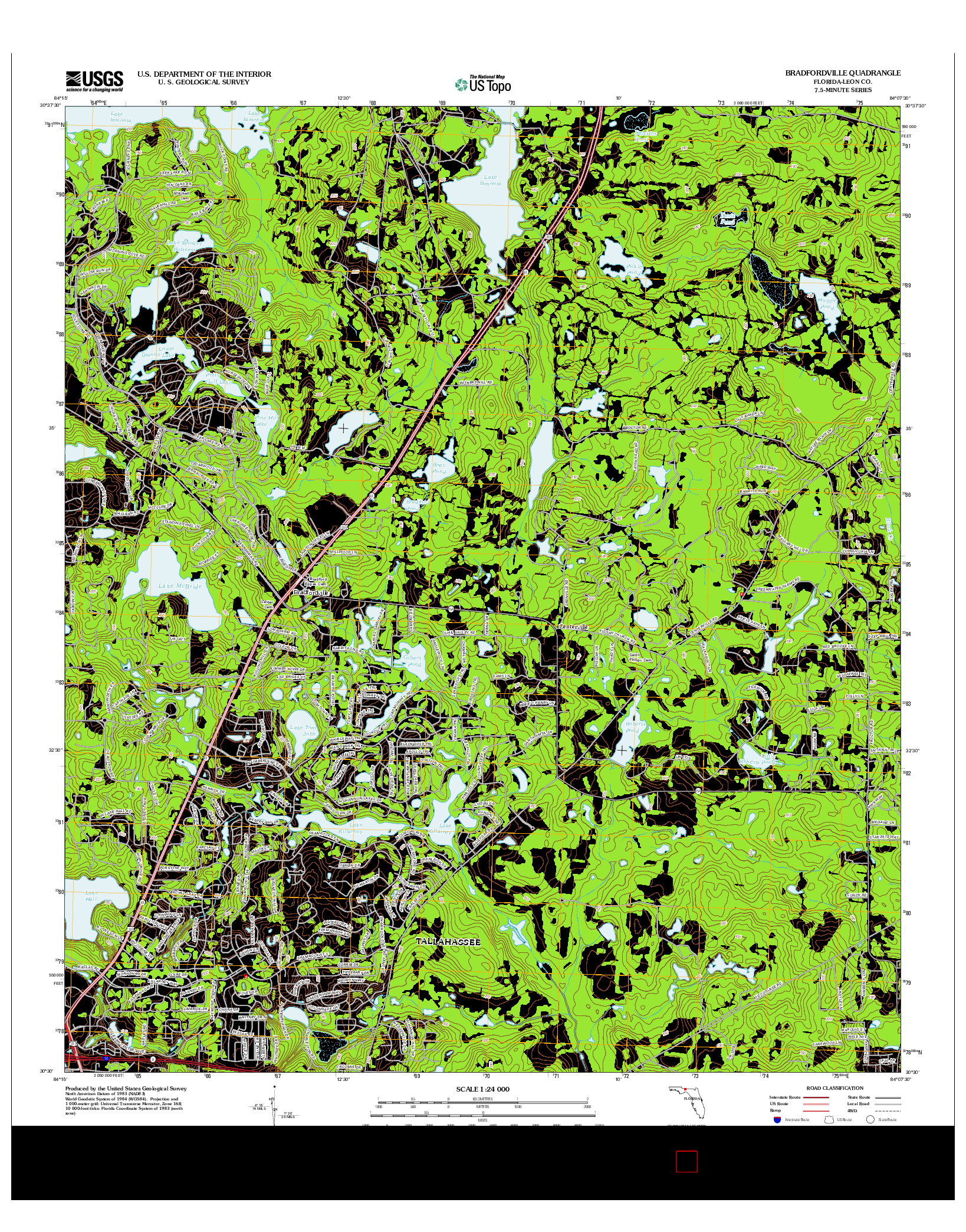 USGS US TOPO 7.5-MINUTE MAP FOR BRADFORDVILLE, FL 2012