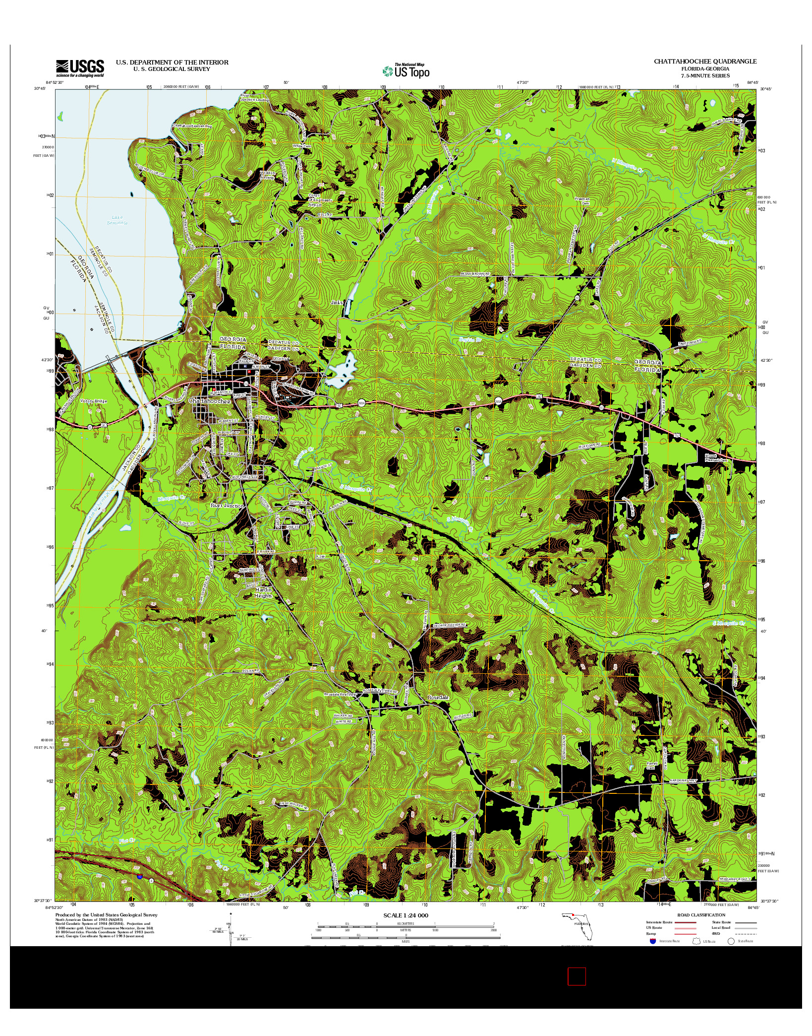 USGS US TOPO 7.5-MINUTE MAP FOR CHATTAHOOCHEE, FL-GA 2012