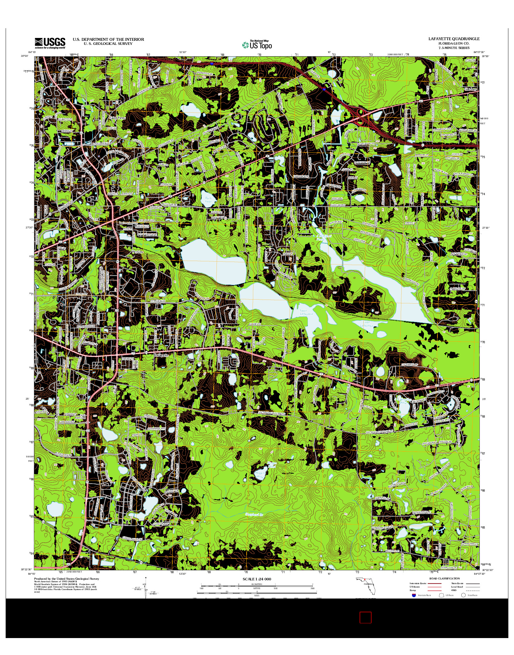 USGS US TOPO 7.5-MINUTE MAP FOR LAFAYETTE, FL 2012