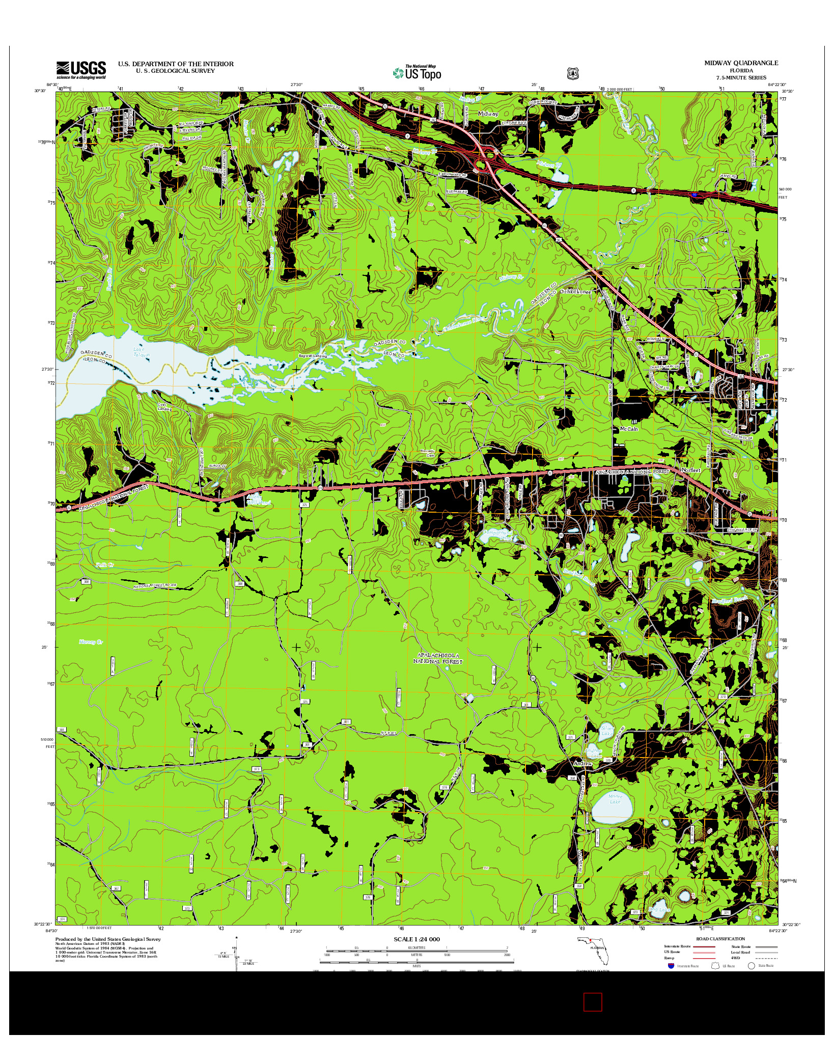 USGS US TOPO 7.5-MINUTE MAP FOR MIDWAY, FL 2012