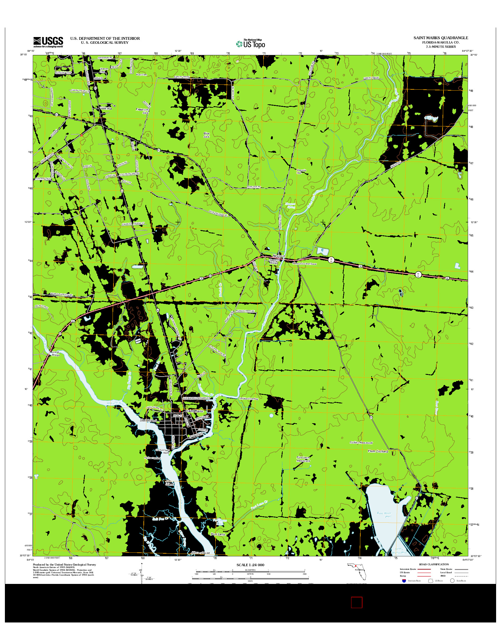 USGS US TOPO 7.5-MINUTE MAP FOR SAINT MARKS, FL 2012