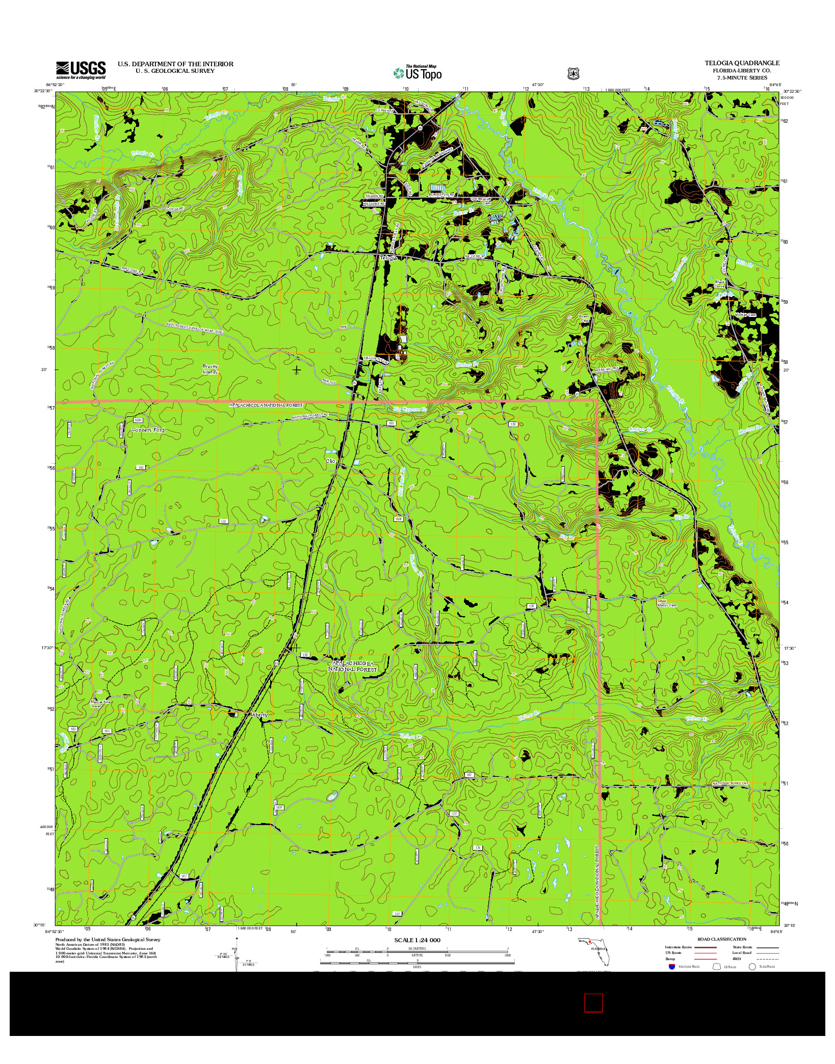 USGS US TOPO 7.5-MINUTE MAP FOR TELOGIA, FL 2012