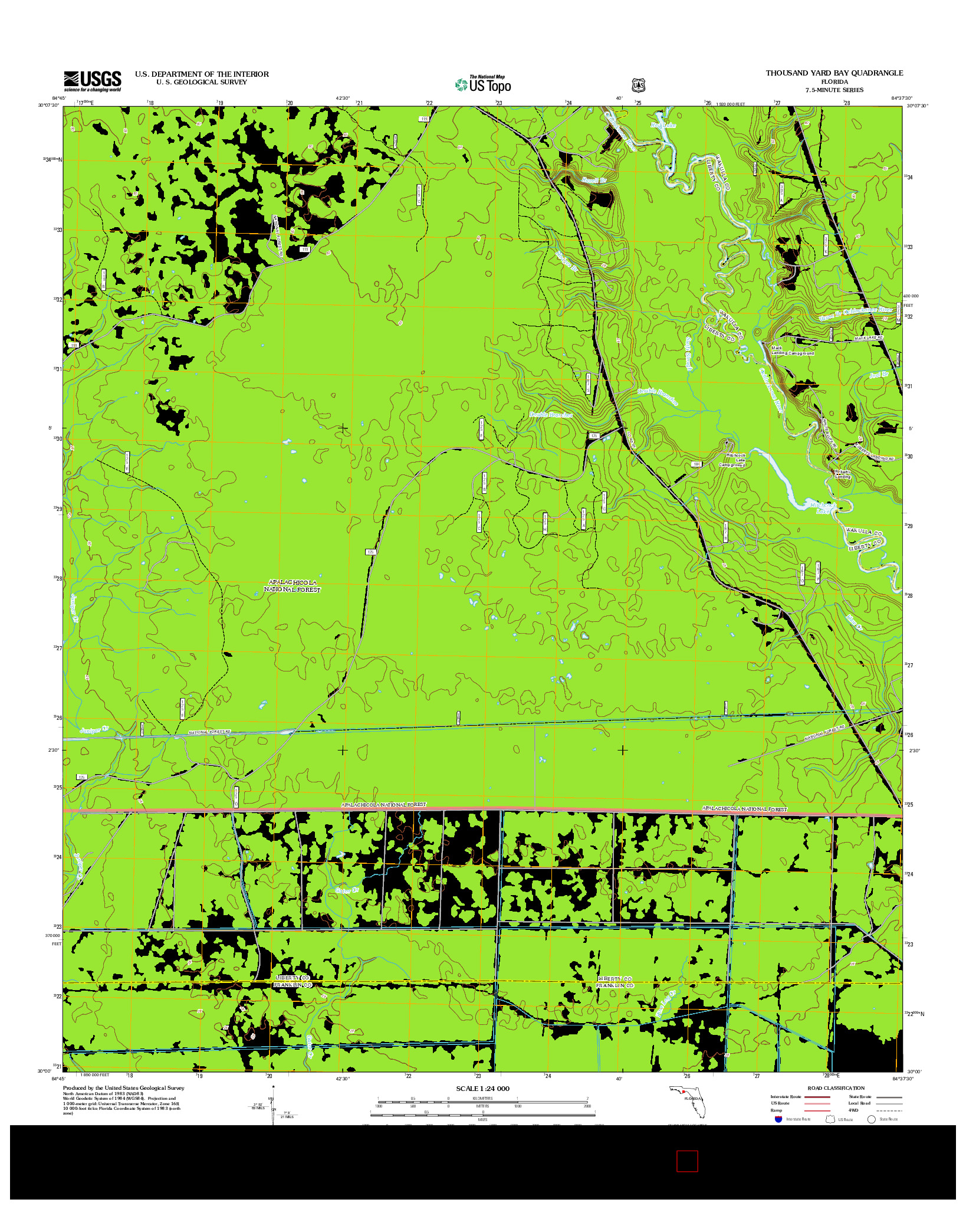 USGS US TOPO 7.5-MINUTE MAP FOR THOUSAND YARD BAY, FL 2012