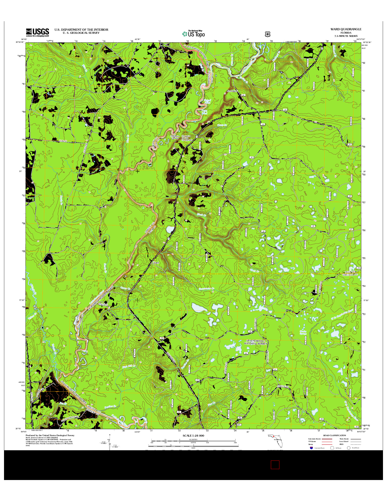 USGS US TOPO 7.5-MINUTE MAP FOR WARD, FL 2012