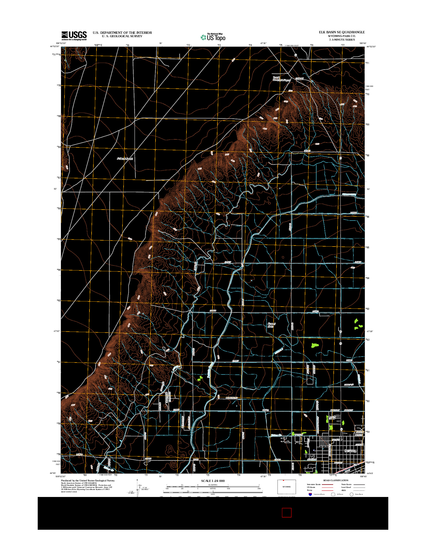 USGS US TOPO 7.5-MINUTE MAP FOR ELK BASIN SE, WY 2012