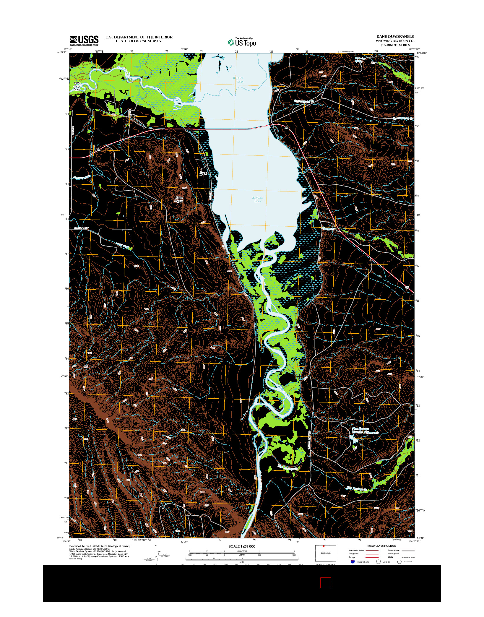 USGS US TOPO 7.5-MINUTE MAP FOR KANE, WY 2012