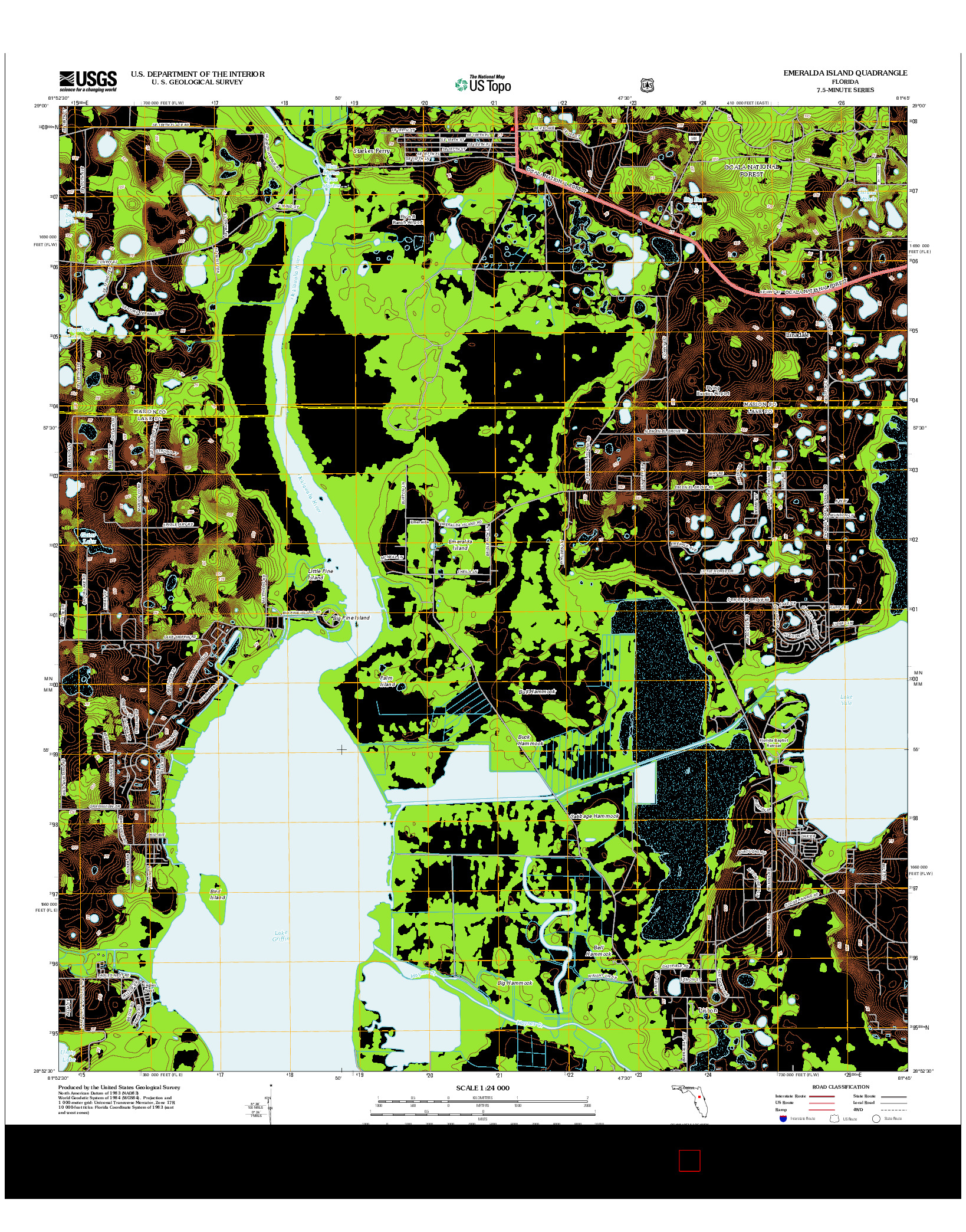 USGS US TOPO 7.5-MINUTE MAP FOR EMERALDA ISLAND, FL 2012