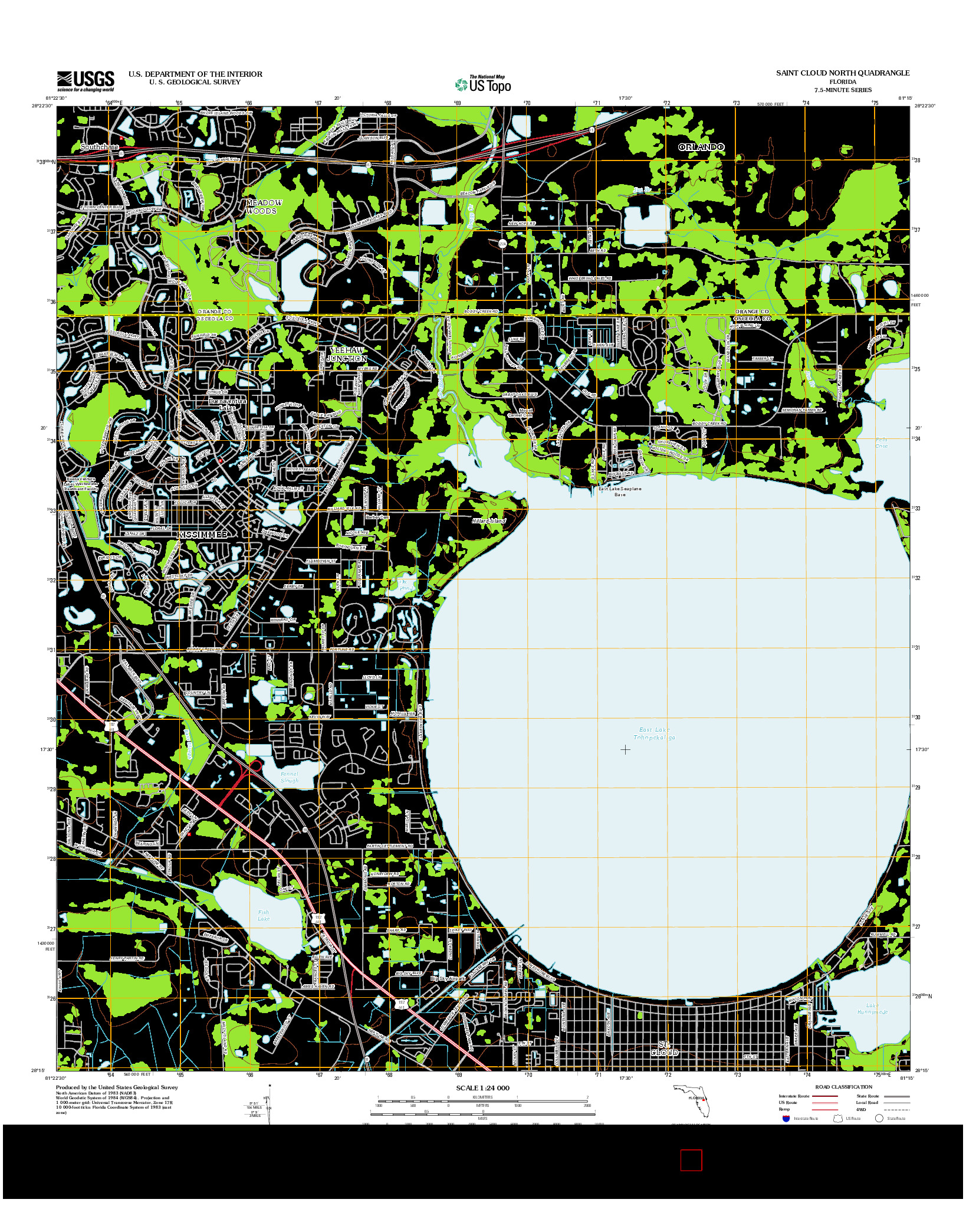 USGS US TOPO 7.5-MINUTE MAP FOR SAINT CLOUD NORTH, FL 2012