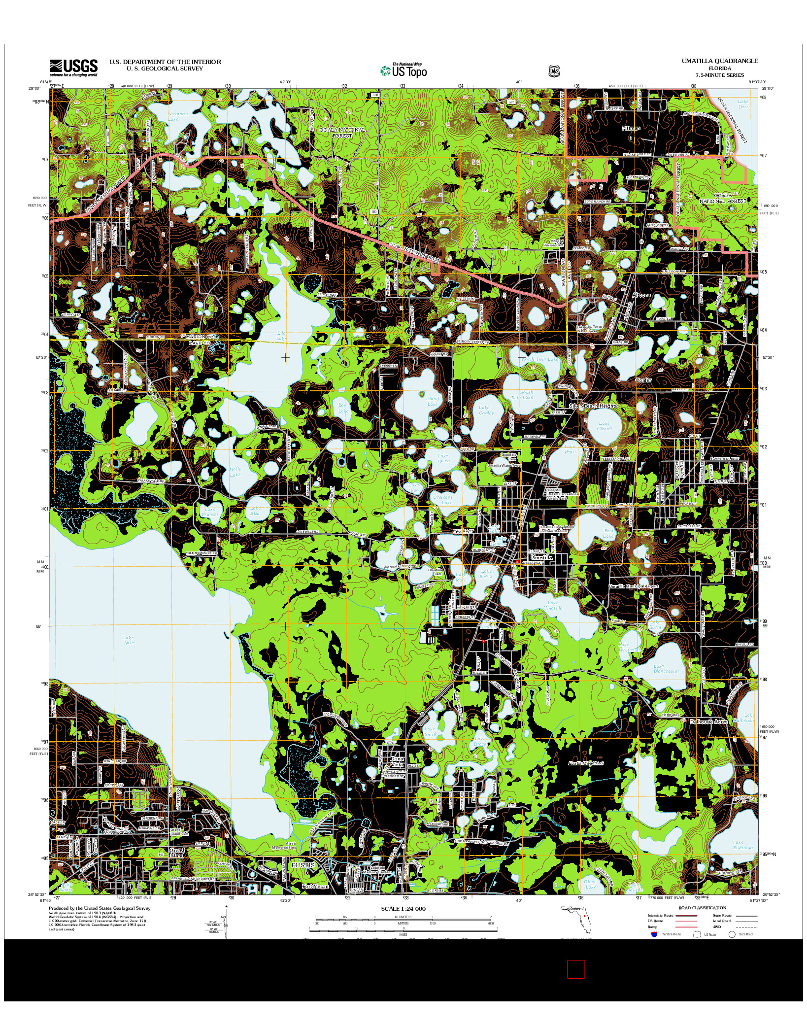 USGS US TOPO 7.5-MINUTE MAP FOR UMATILLA, FL 2012