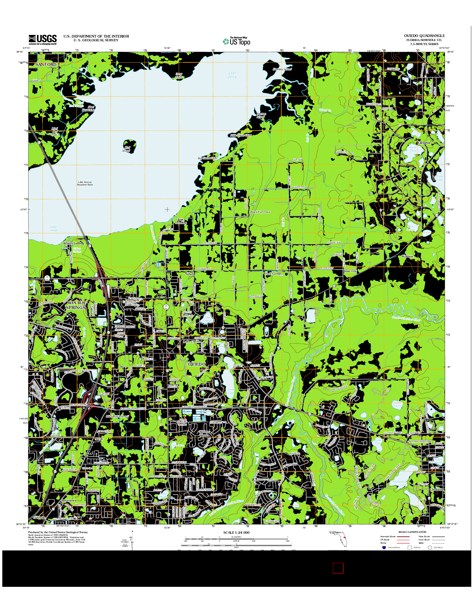 USGS US TOPO 7.5-MINUTE MAP FOR OVIEDO, FL 2012