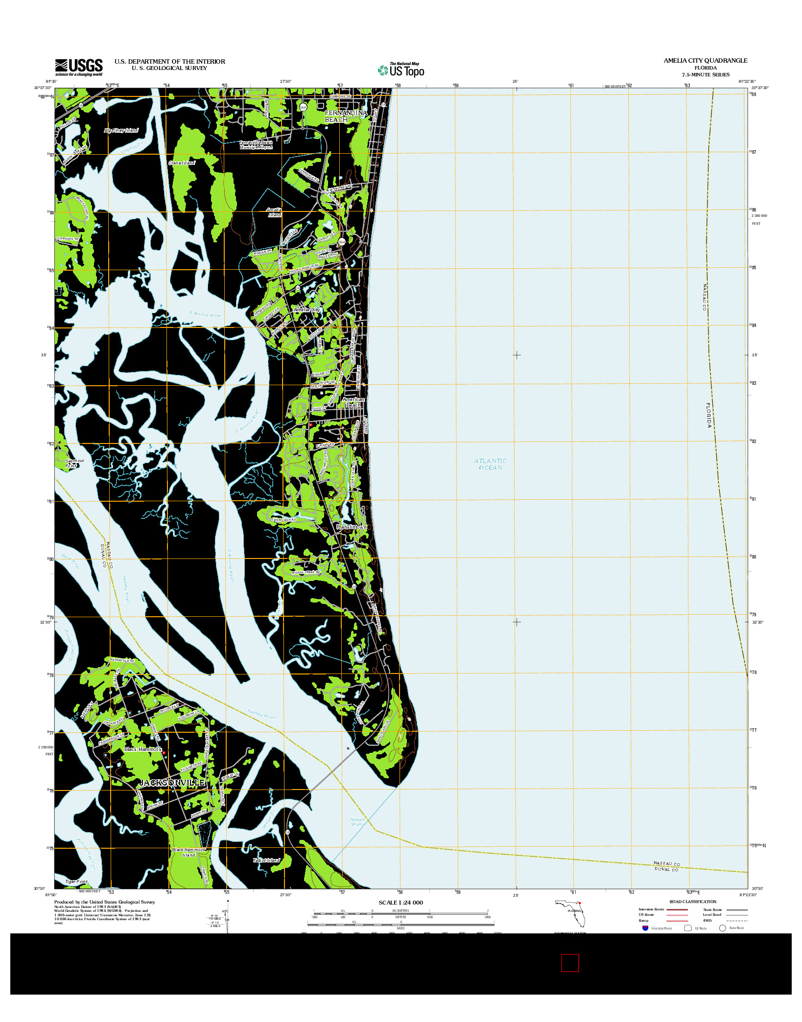 USGS US TOPO 7.5-MINUTE MAP FOR AMELIA CITY, FL 2012