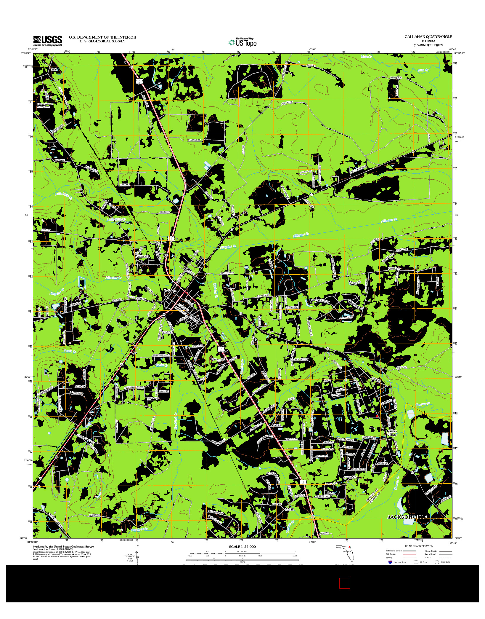 USGS US TOPO 7.5-MINUTE MAP FOR CALLAHAN, FL 2012