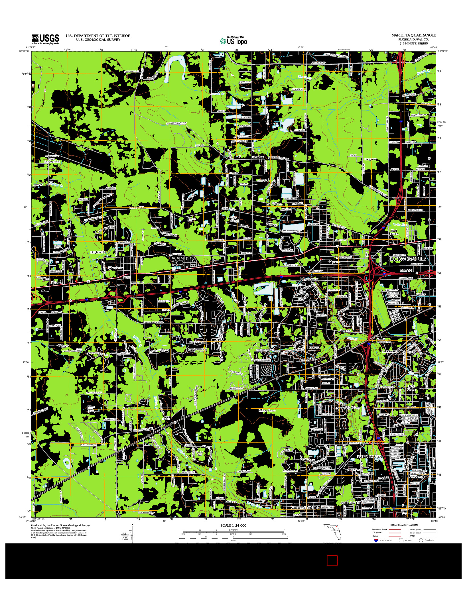 USGS US TOPO 7.5-MINUTE MAP FOR MARIETTA, FL 2012