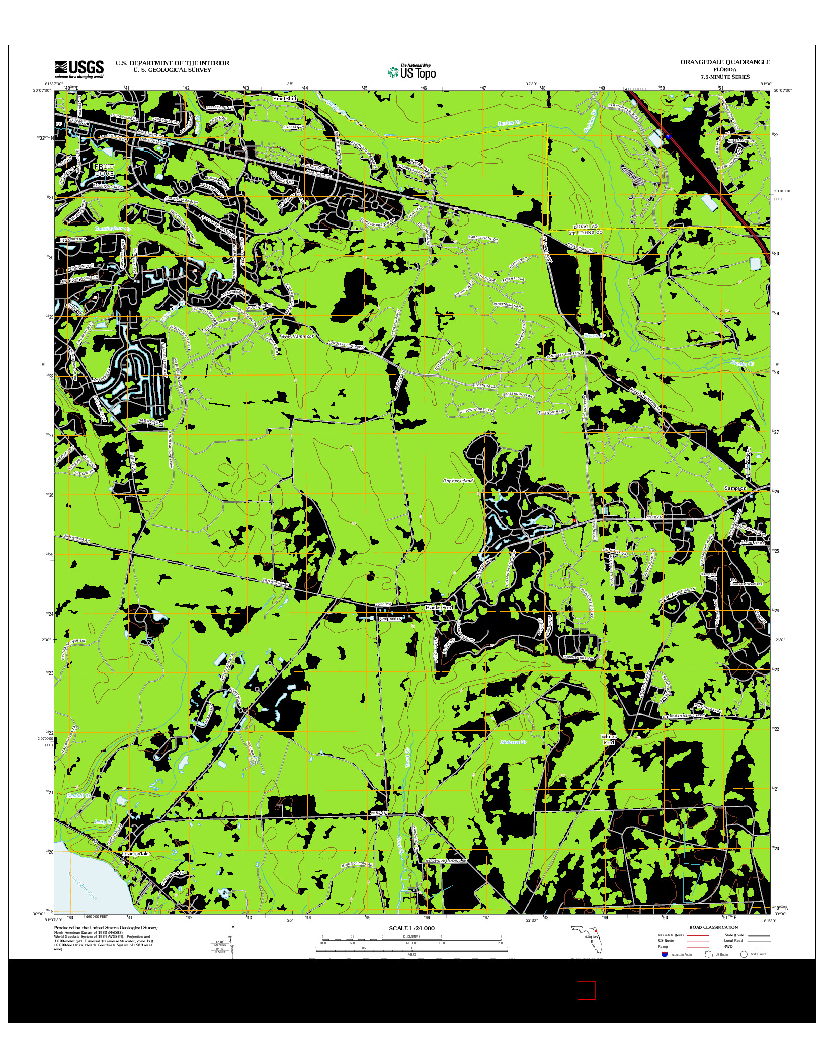 USGS US TOPO 7.5-MINUTE MAP FOR ORANGEDALE, FL 2012