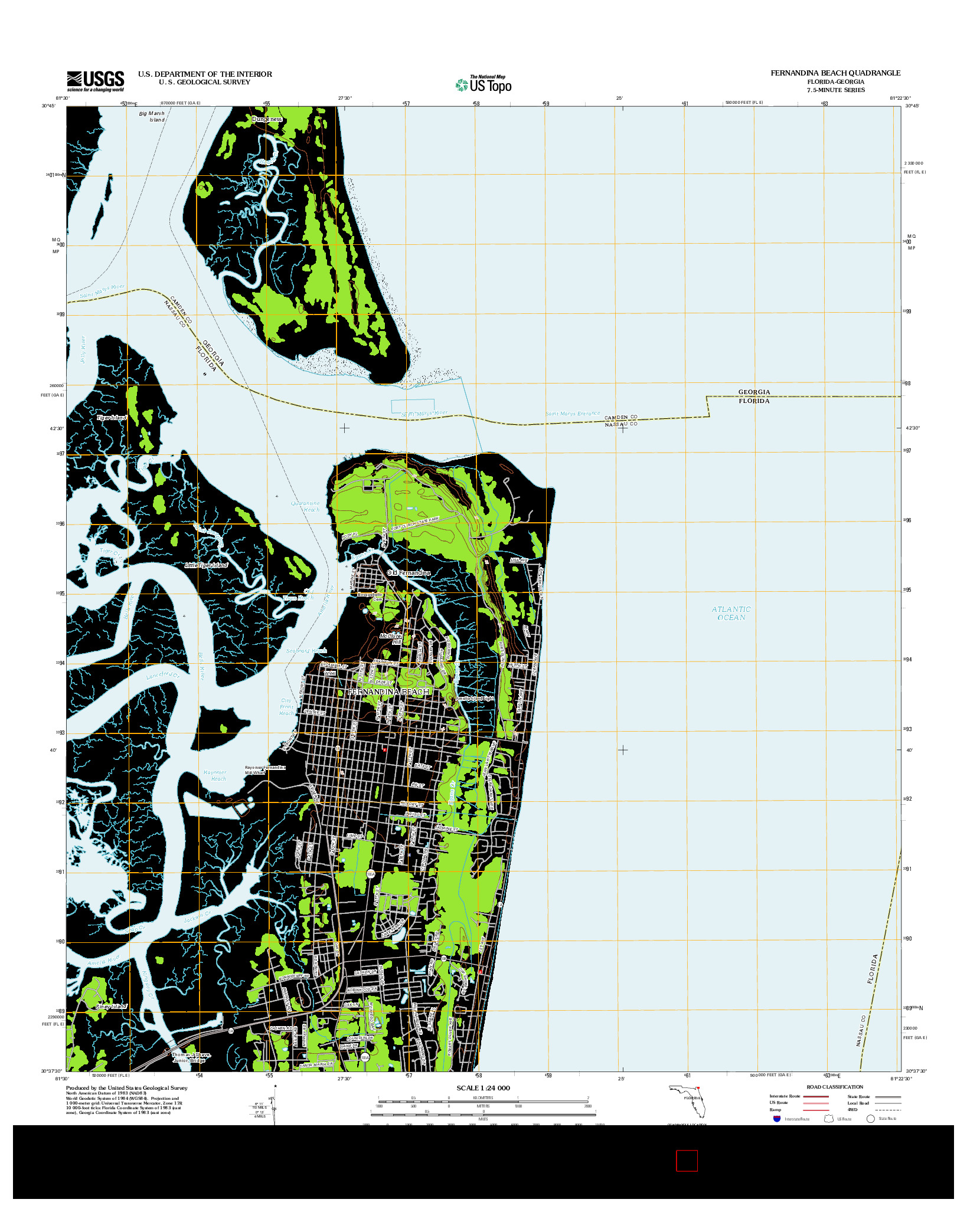 USGS US TOPO 7.5-MINUTE MAP FOR FERNANDINA BEACH, FL-GA 2012