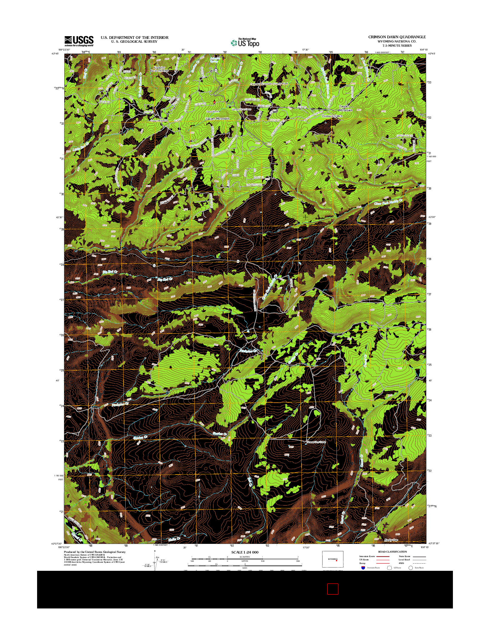 USGS US TOPO 7.5-MINUTE MAP FOR CRIMSON DAWN, WY 2012