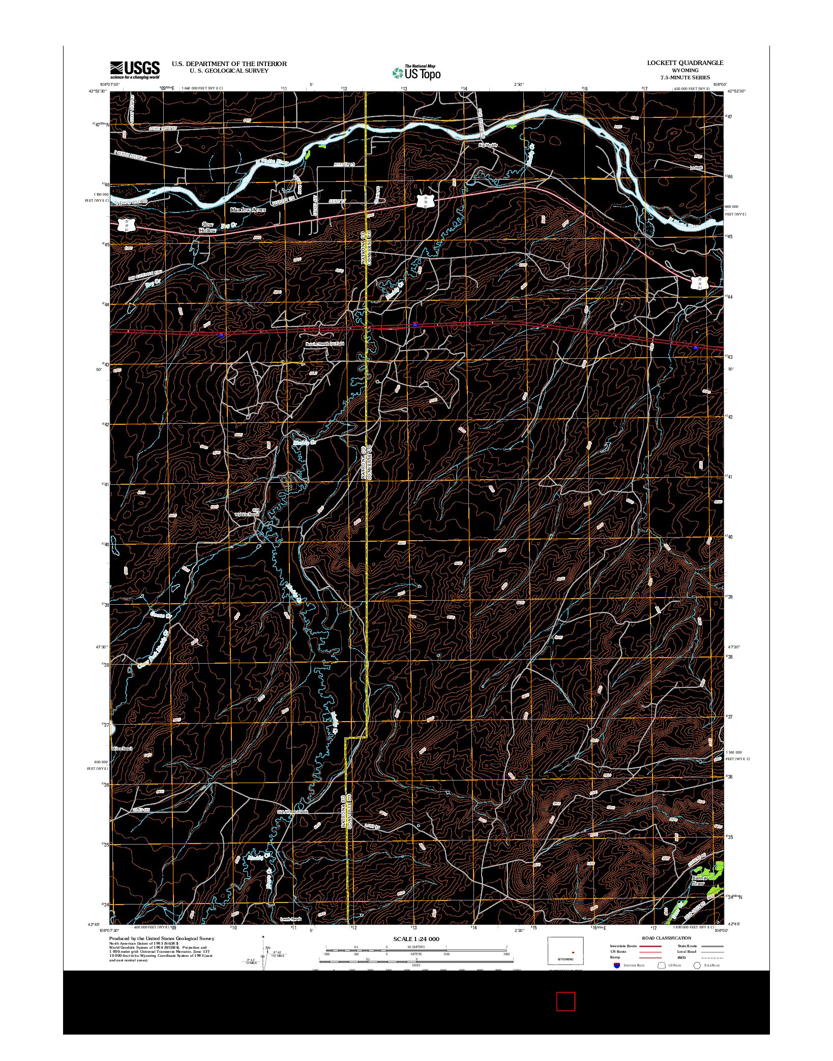 USGS US TOPO 7.5-MINUTE MAP FOR LOCKETT, WY 2012