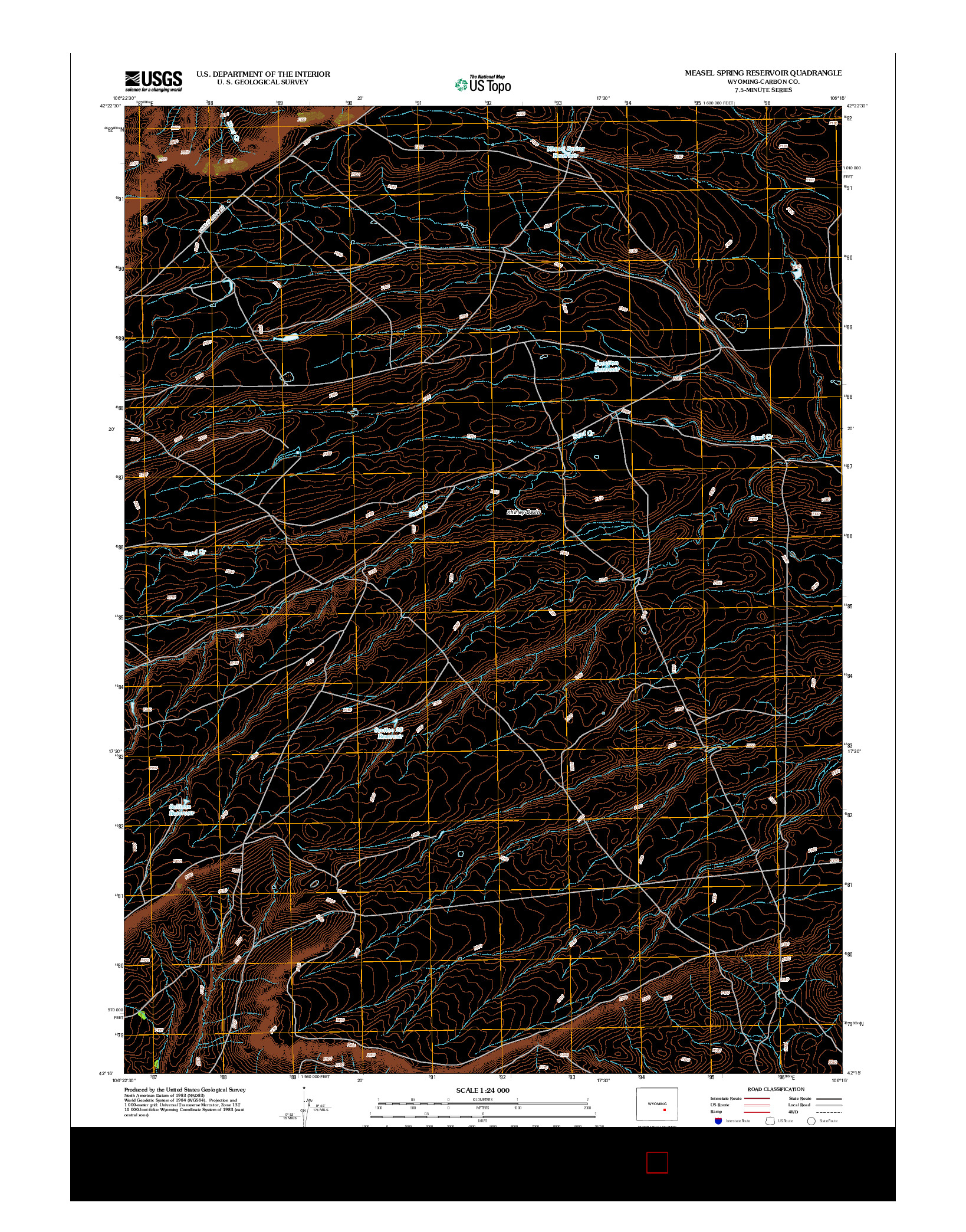 USGS US TOPO 7.5-MINUTE MAP FOR MEASEL SPRING RESERVOIR, WY 2012