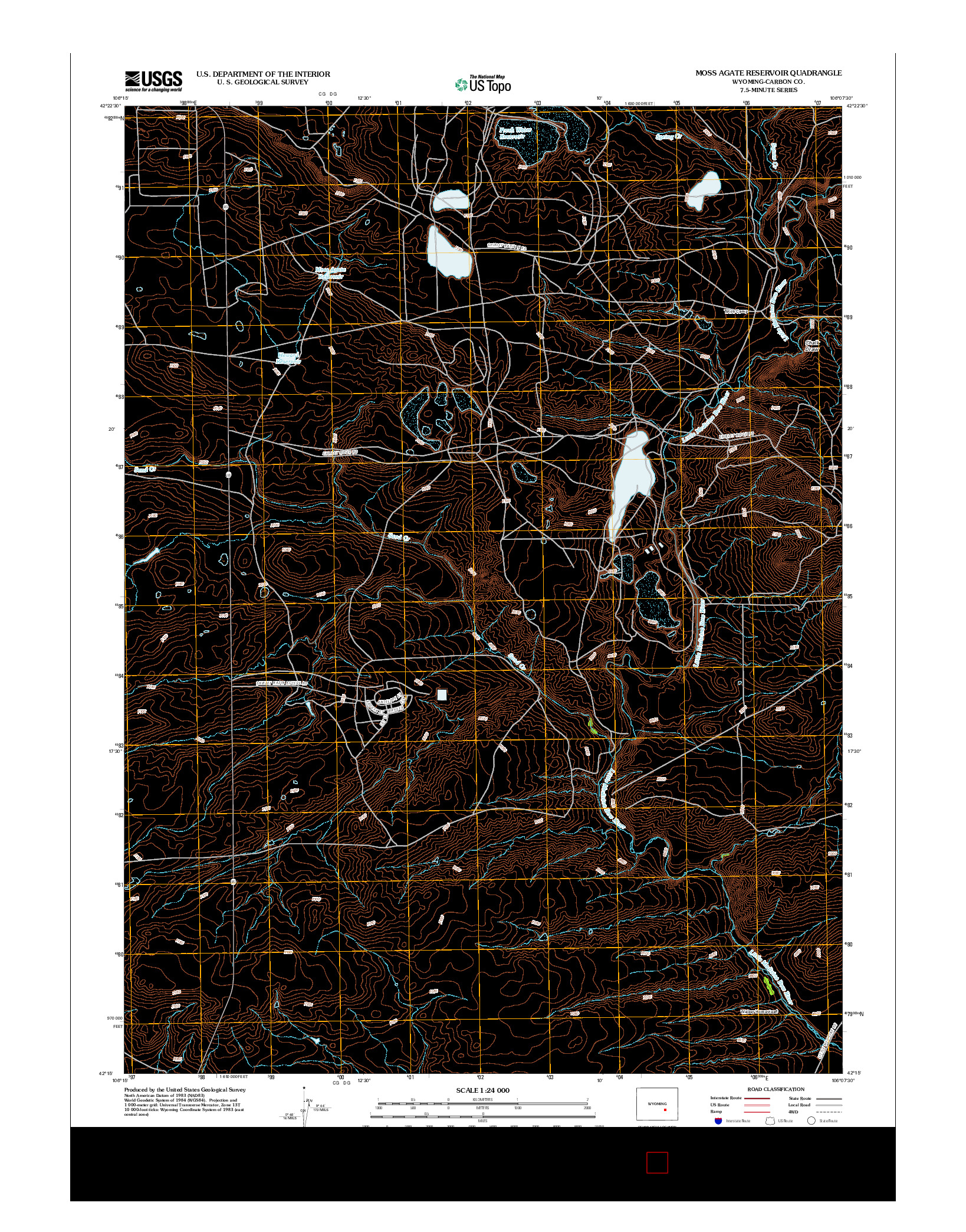 USGS US TOPO 7.5-MINUTE MAP FOR MOSS AGATE RESERVOIR, WY 2012