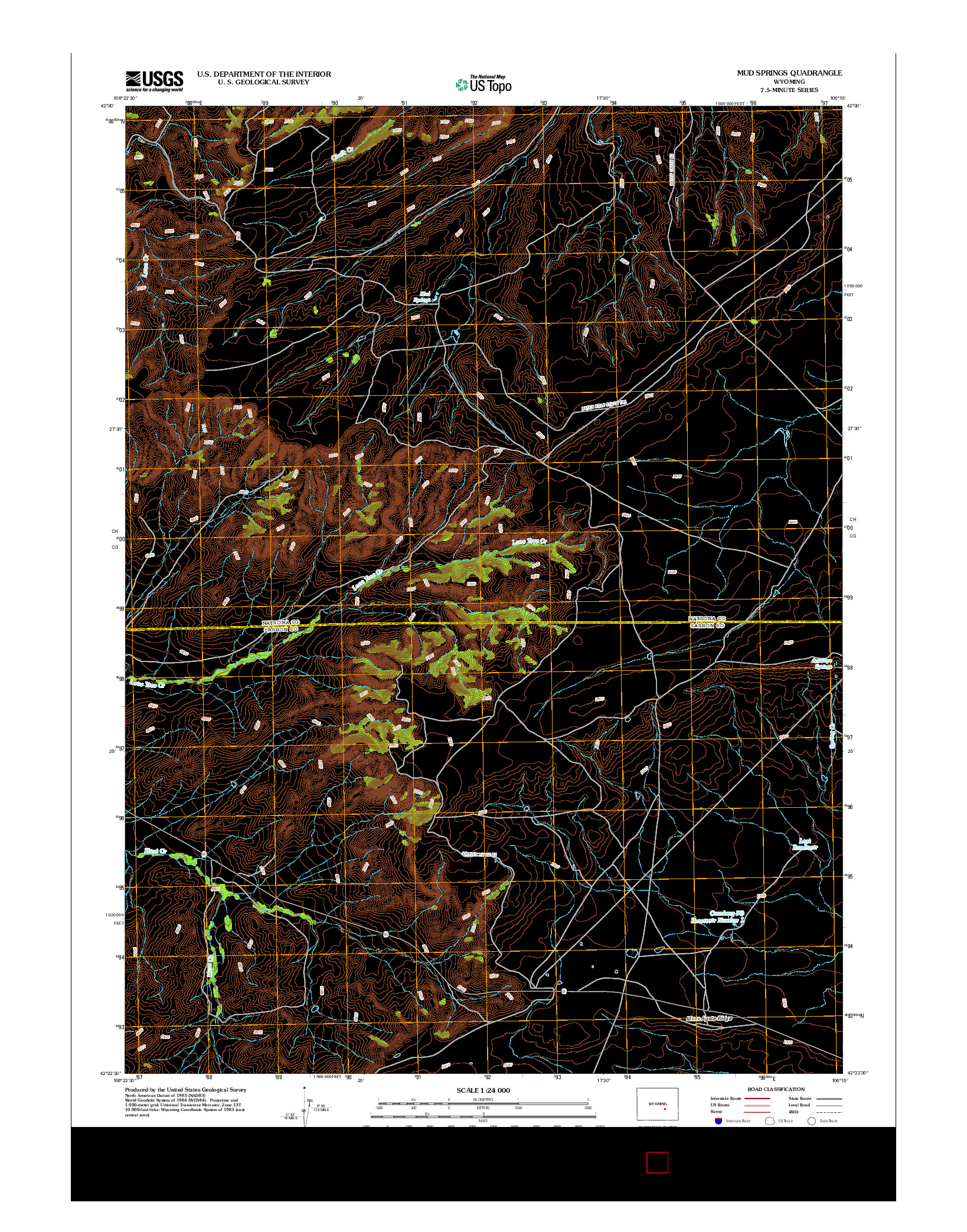 USGS US TOPO 7.5-MINUTE MAP FOR MUD SPRINGS, WY 2012