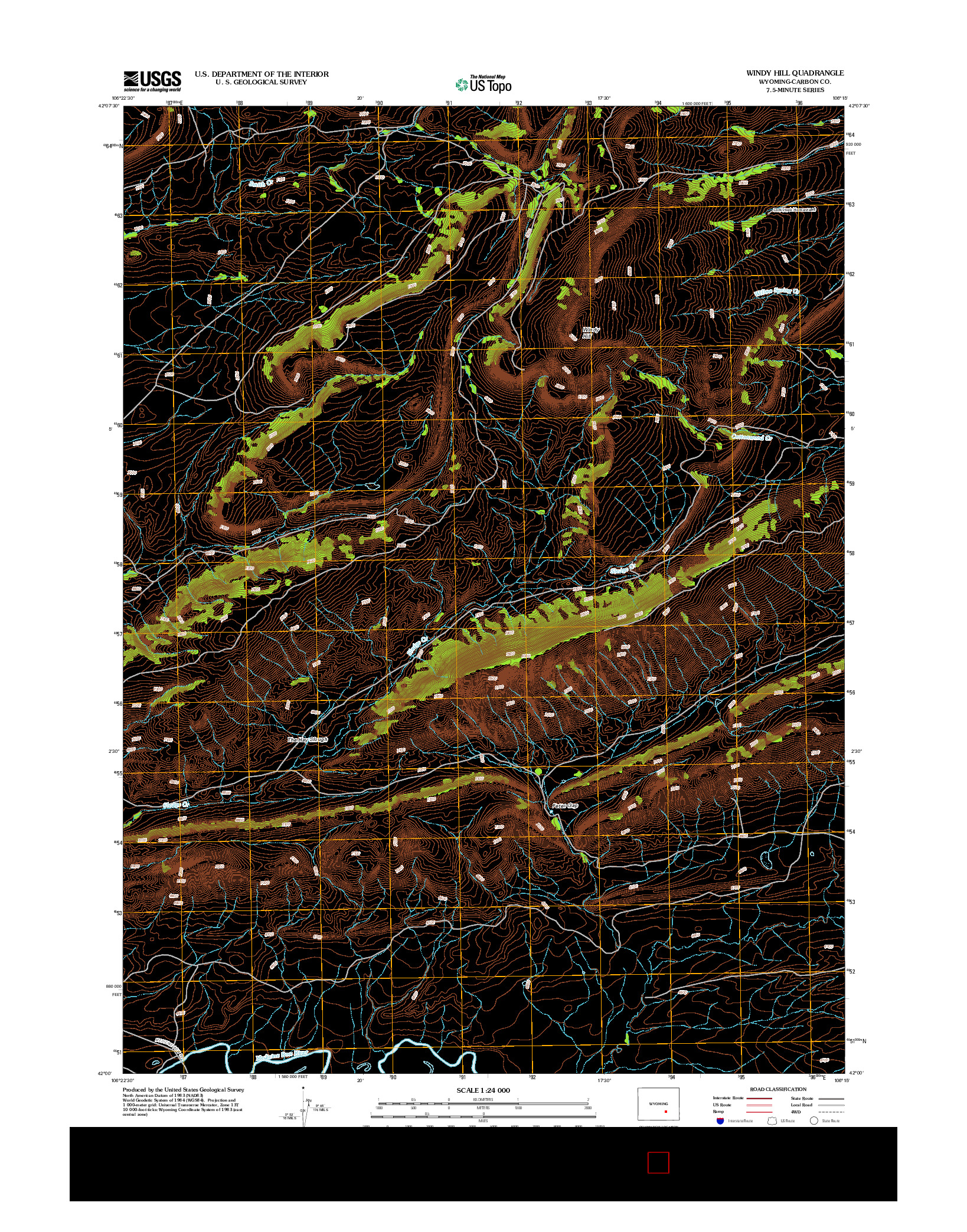 USGS US TOPO 7.5-MINUTE MAP FOR WINDY HILL, WY 2012