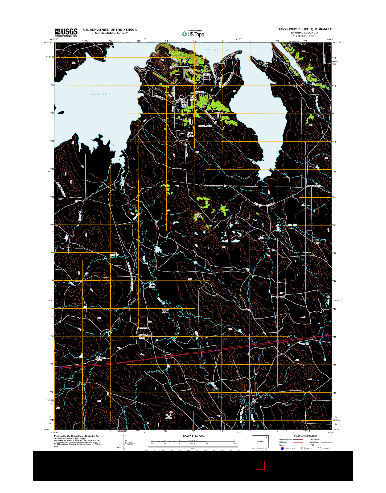 USGS US TOPO 7.5-MINUTE MAP FOR GRASSHOPPER BUTTE, WY 2012