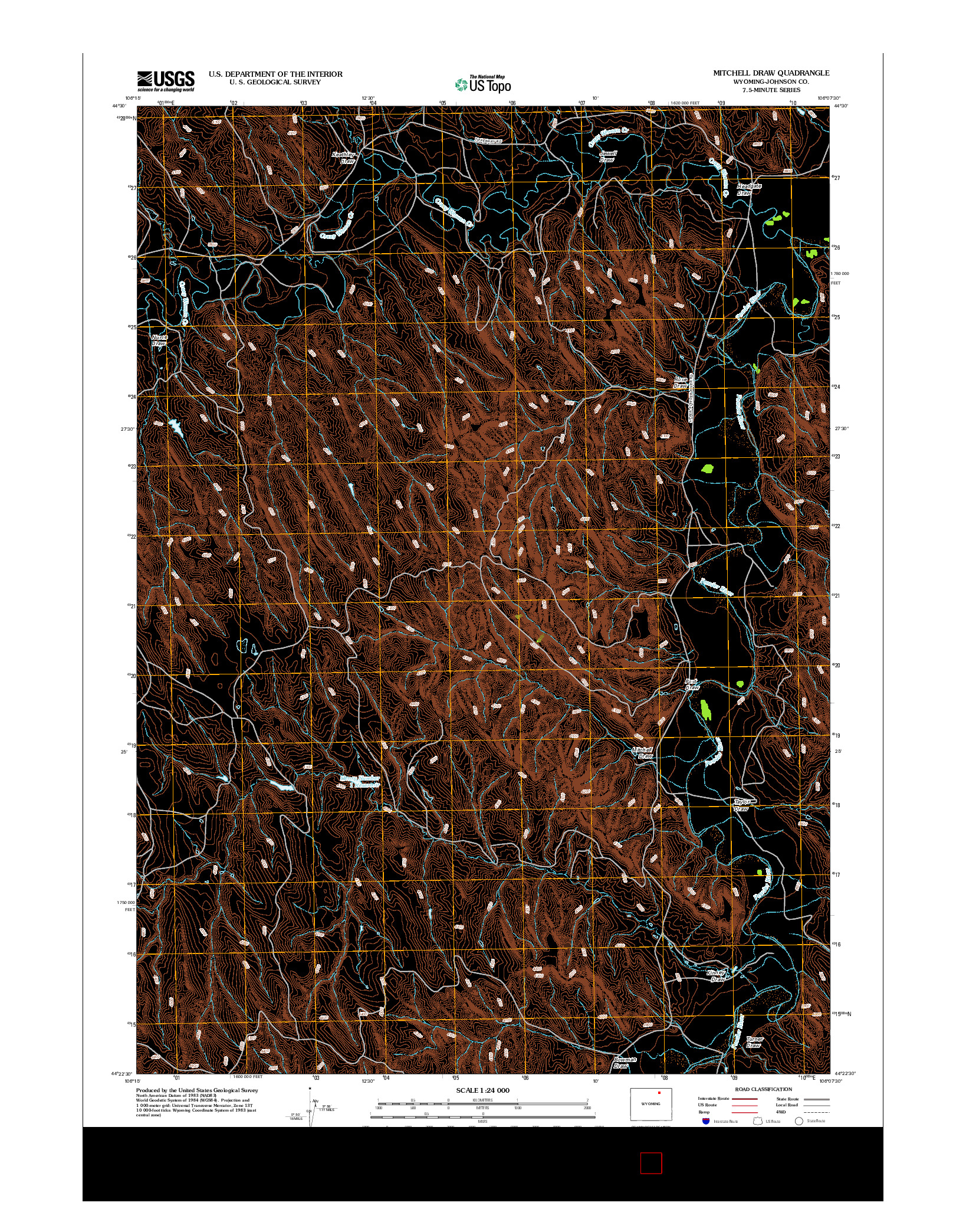 USGS US TOPO 7.5-MINUTE MAP FOR MITCHELL DRAW, WY 2012