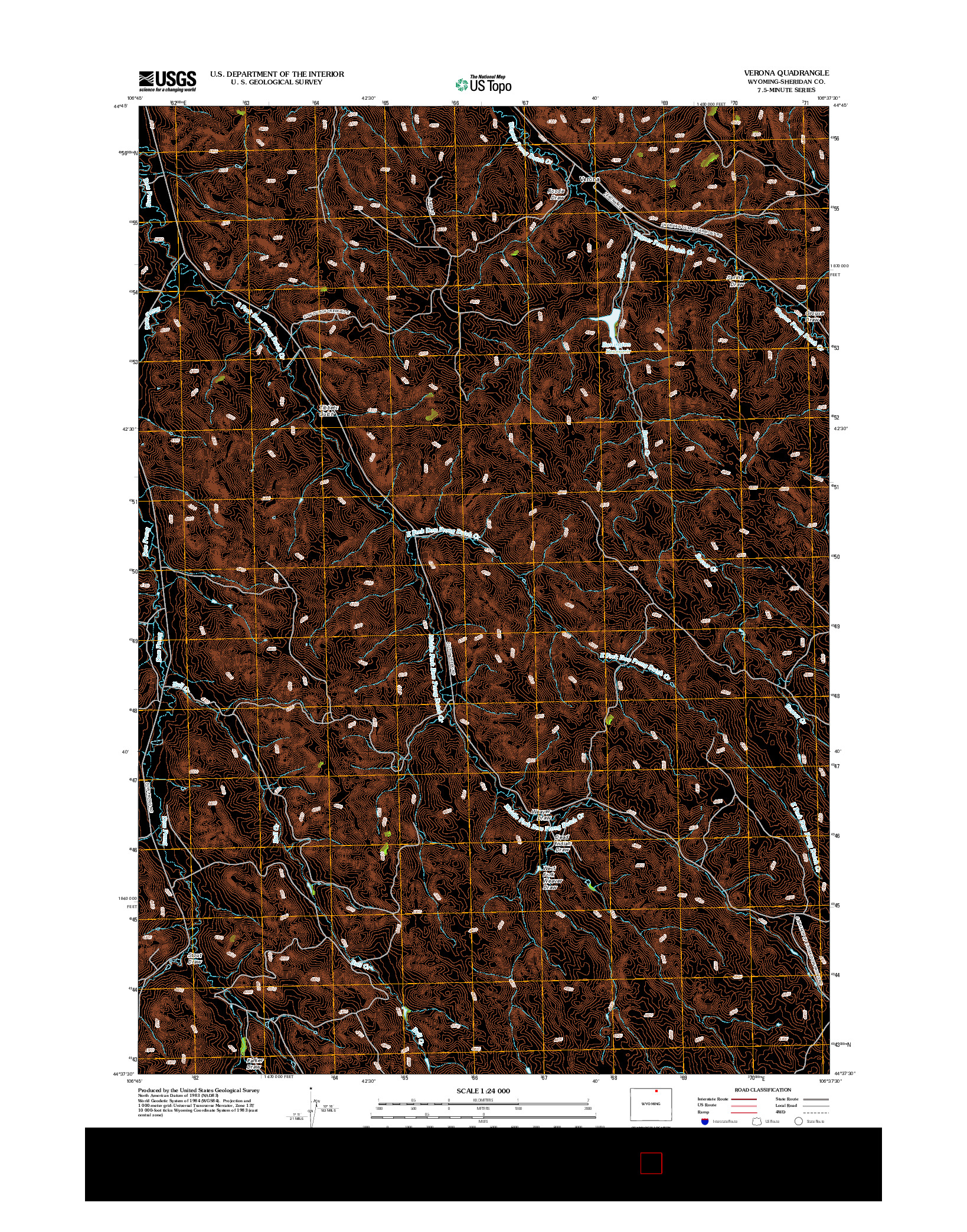 USGS US TOPO 7.5-MINUTE MAP FOR VERONA, WY 2012