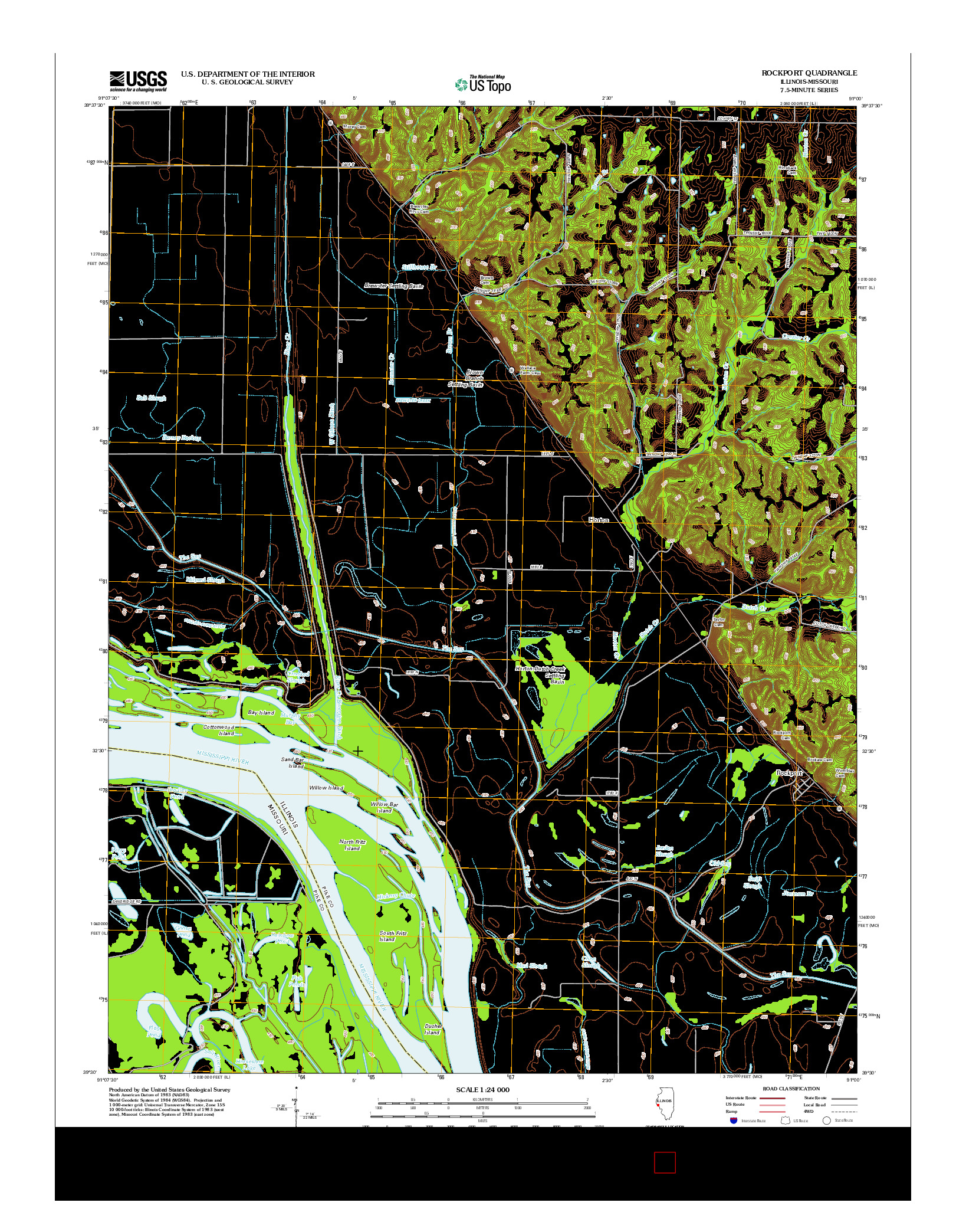 USGS US TOPO 7.5-MINUTE MAP FOR ROCKPORT, IL-MO 2012