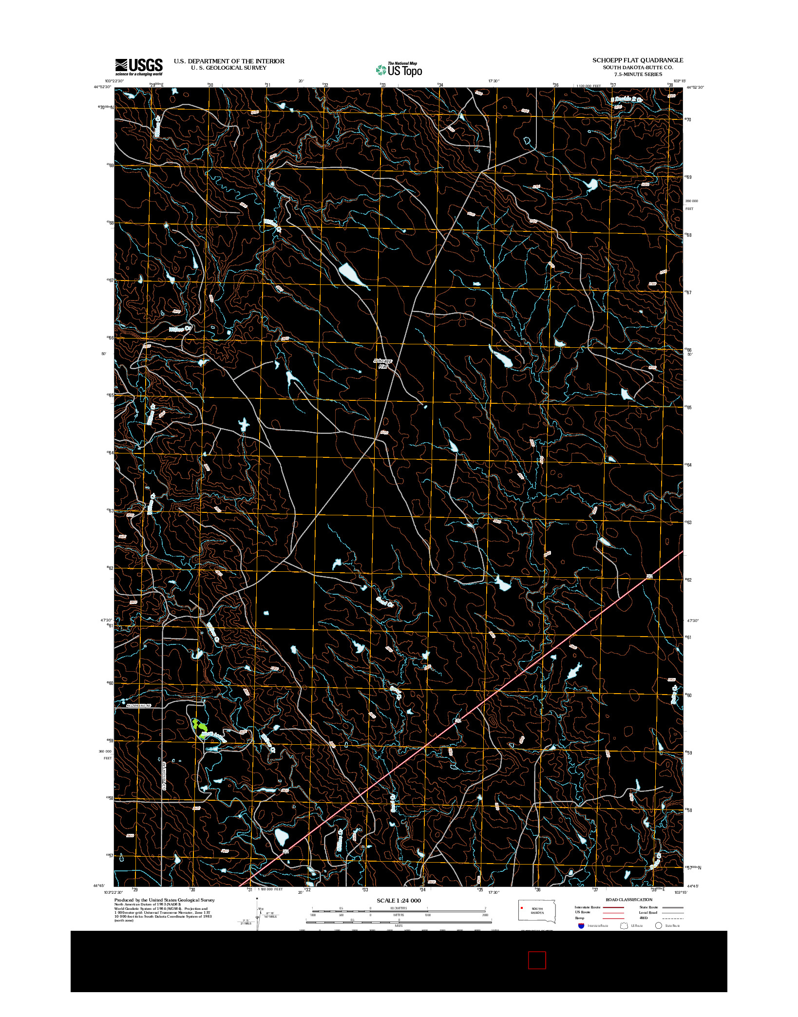 USGS US TOPO 7.5-MINUTE MAP FOR SCHOEPP FLAT, SD 2012